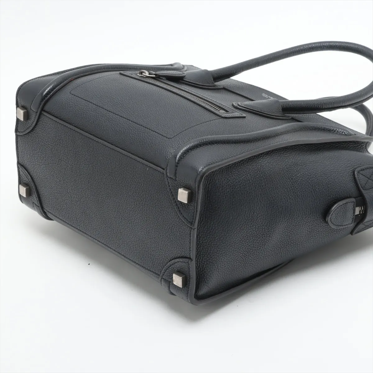 Luggage Micro Shopper Leather Handbag Black — view 3
