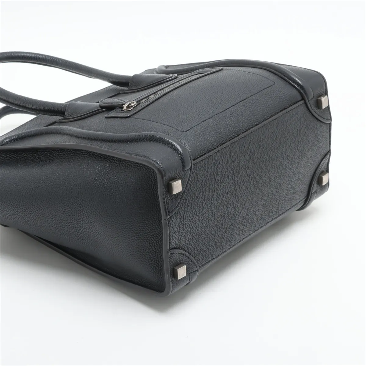 Luggage Micro Shopper Leather Handbag Black — view 4