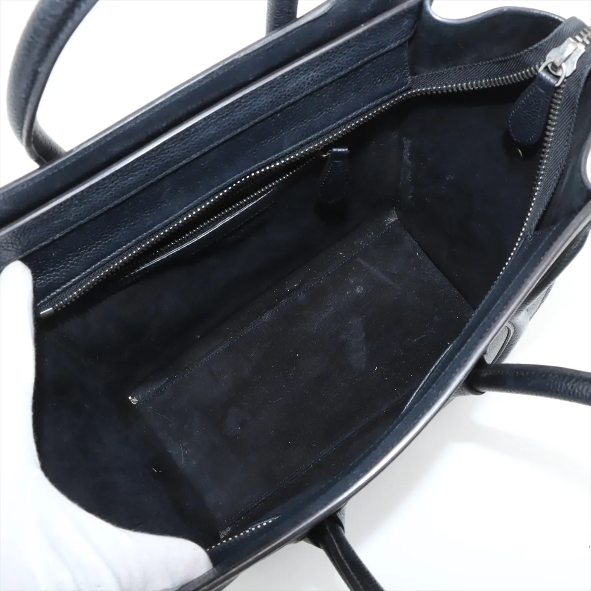 Luggage Micro Shopper Leather Handbag Black — view 7