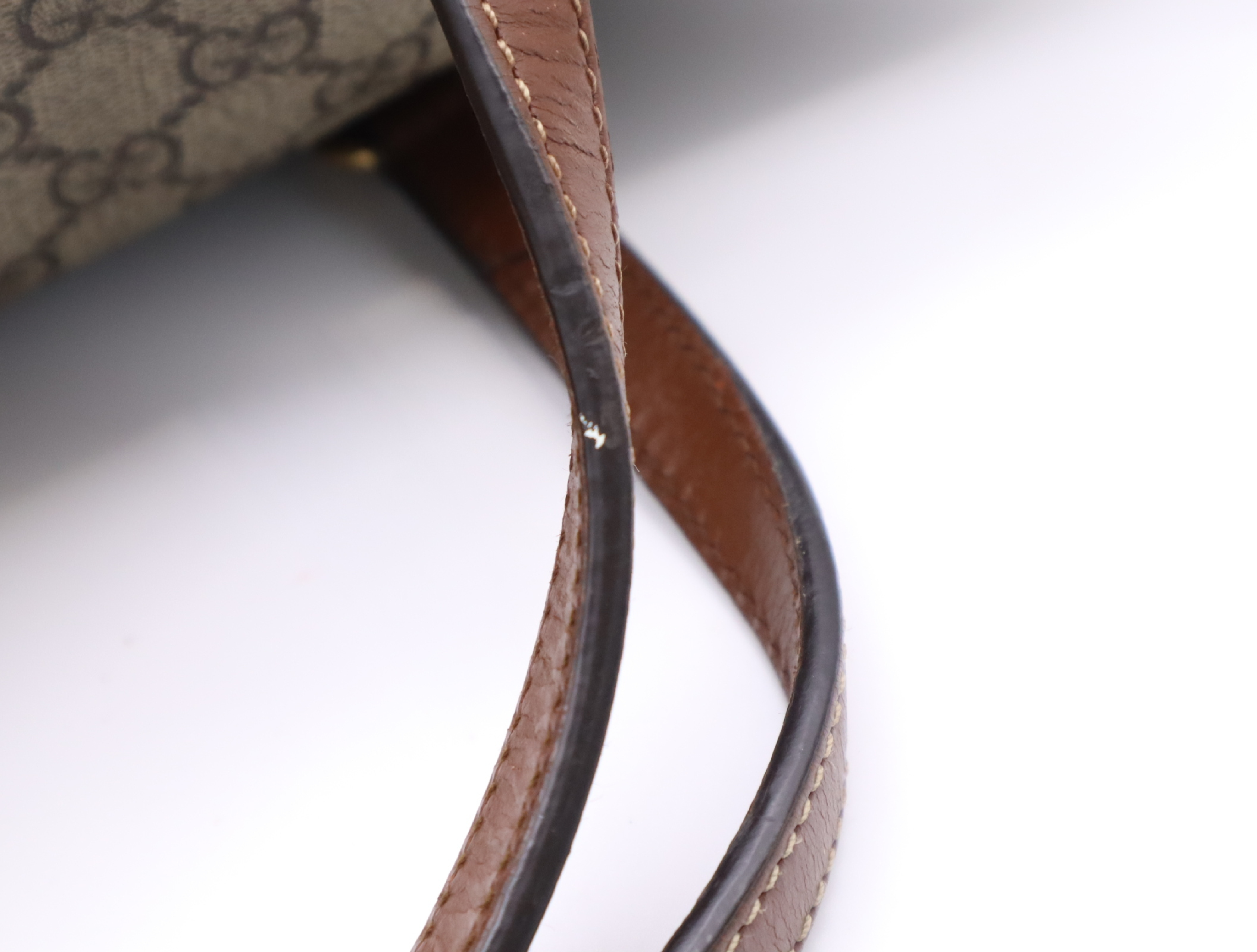 429147 Canvas/Leather GG Canvas 2-Way Handbag with Gold Hardware and Shoulder Strap — view 14
