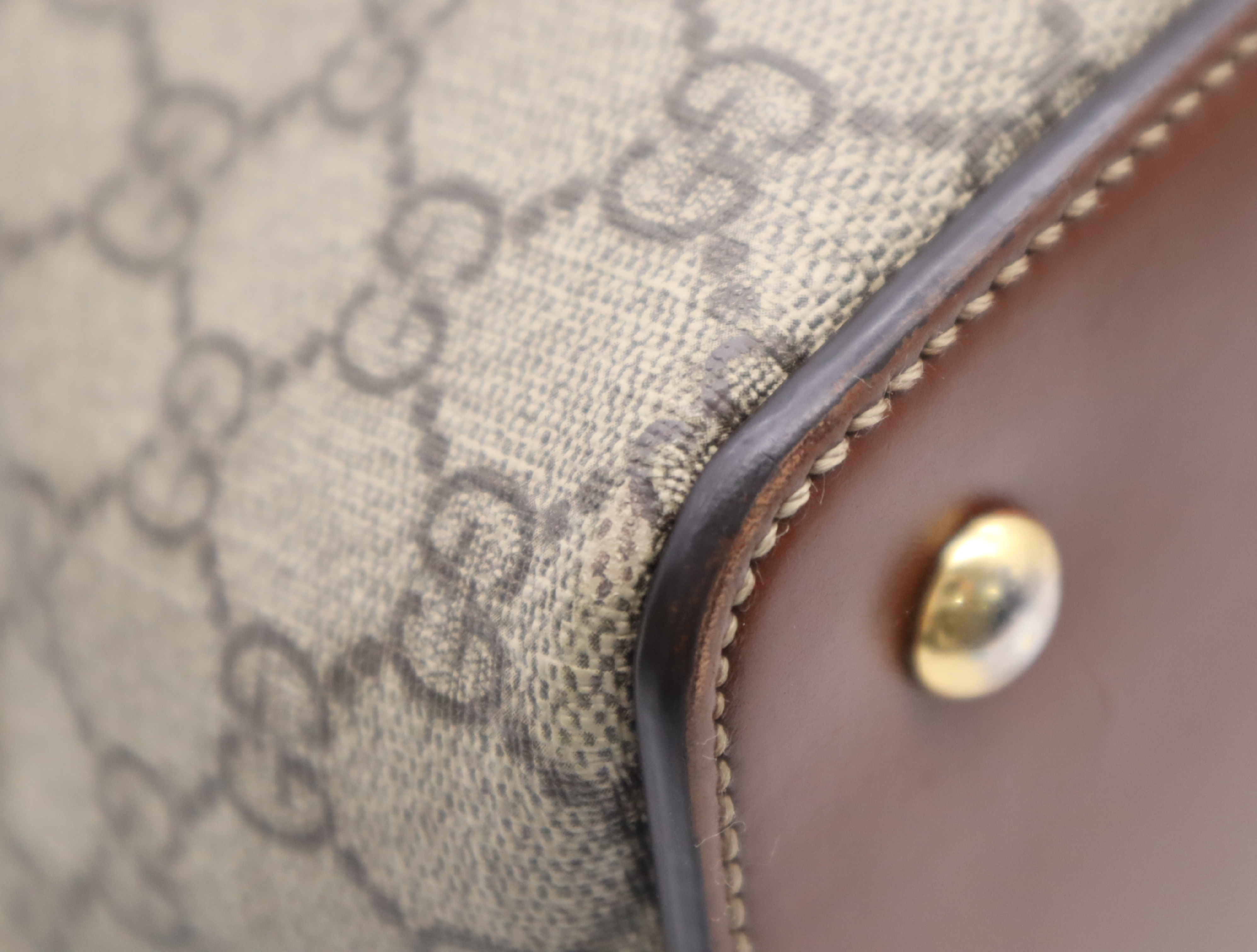 429147 Canvas/Leather GG Canvas 2-Way Handbag with Gold Hardware and Shoulder Strap — view 6