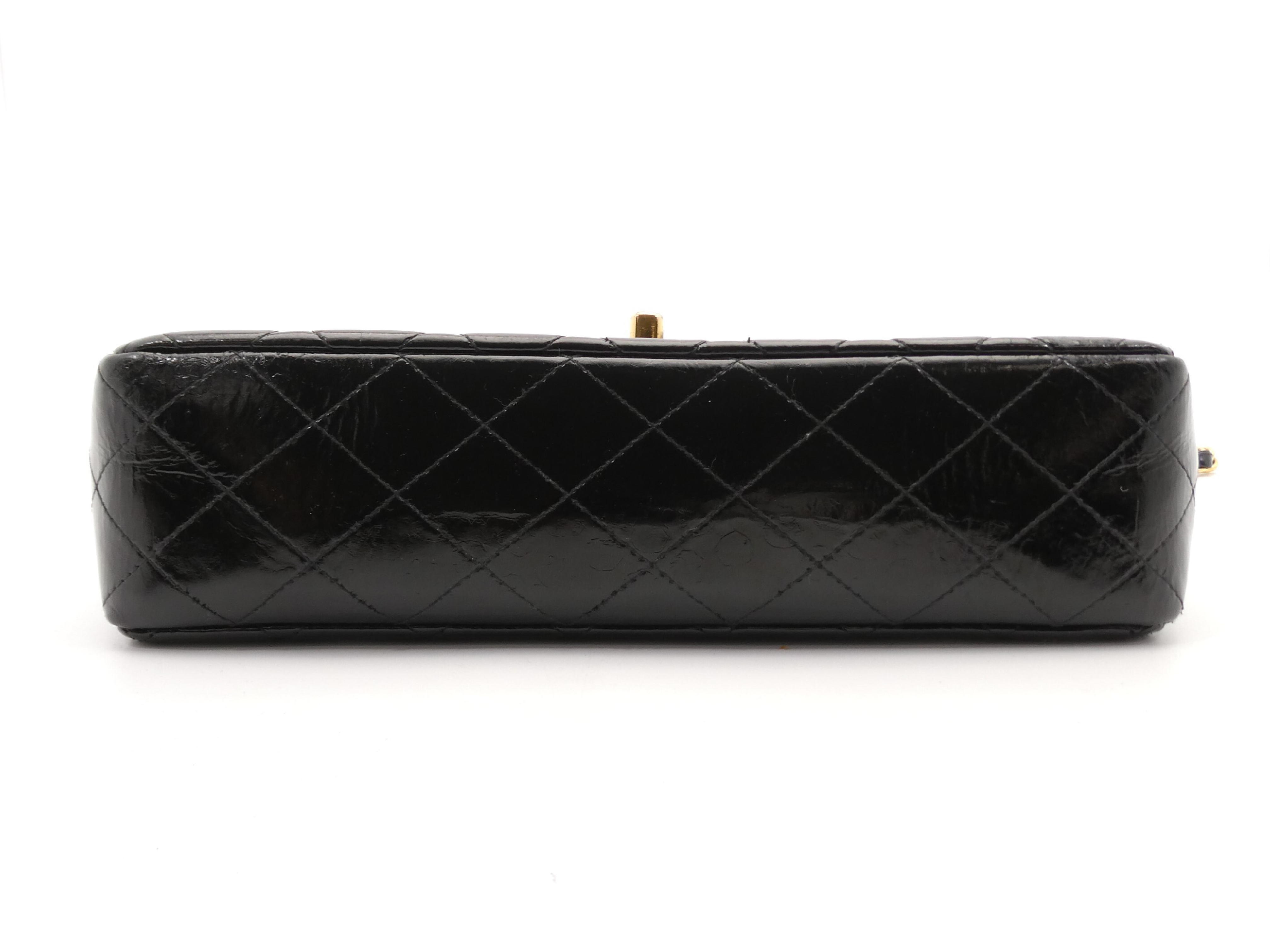 Matelassé Coco Mark Enamel Double Flap Double Chain Shoulder Bag — view 5