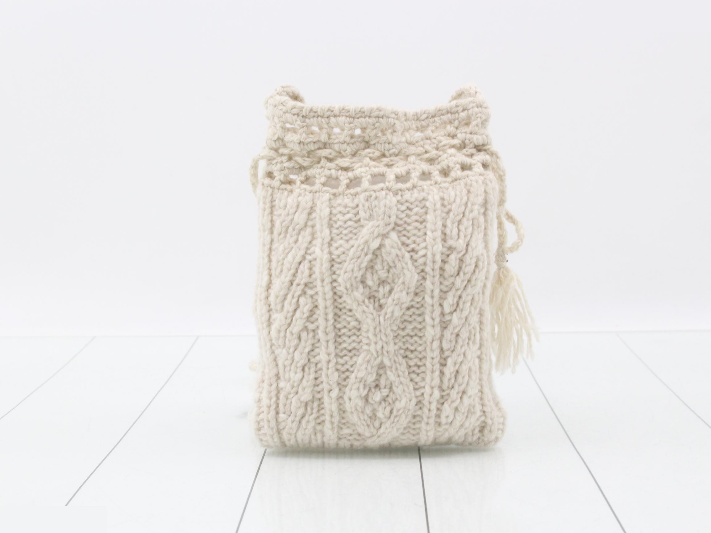 Knit bag/shoulder bag, white — view 2