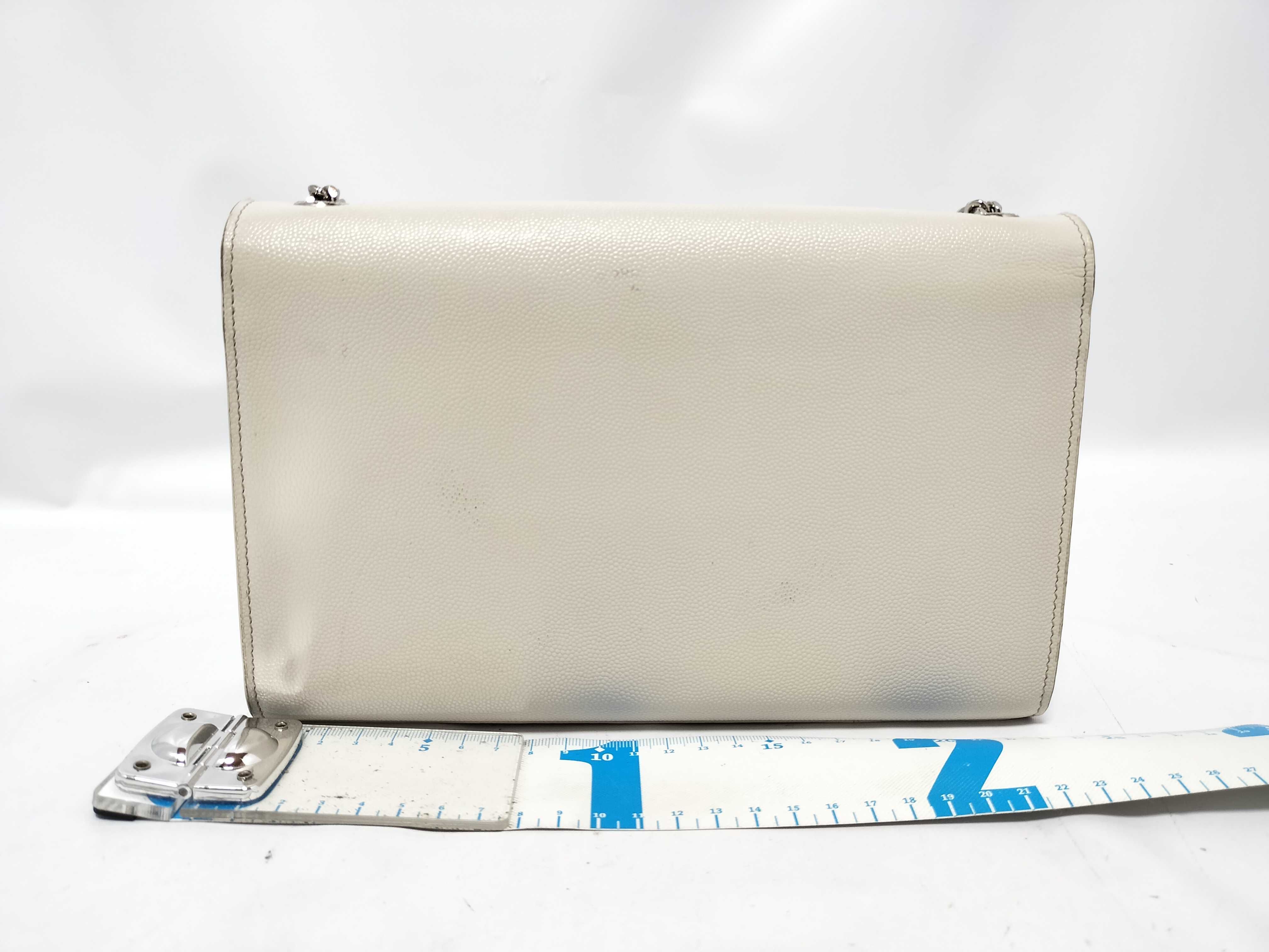 Classic Kate Leather Chain Shoulder Bag, White Shoulder Bag — view 2