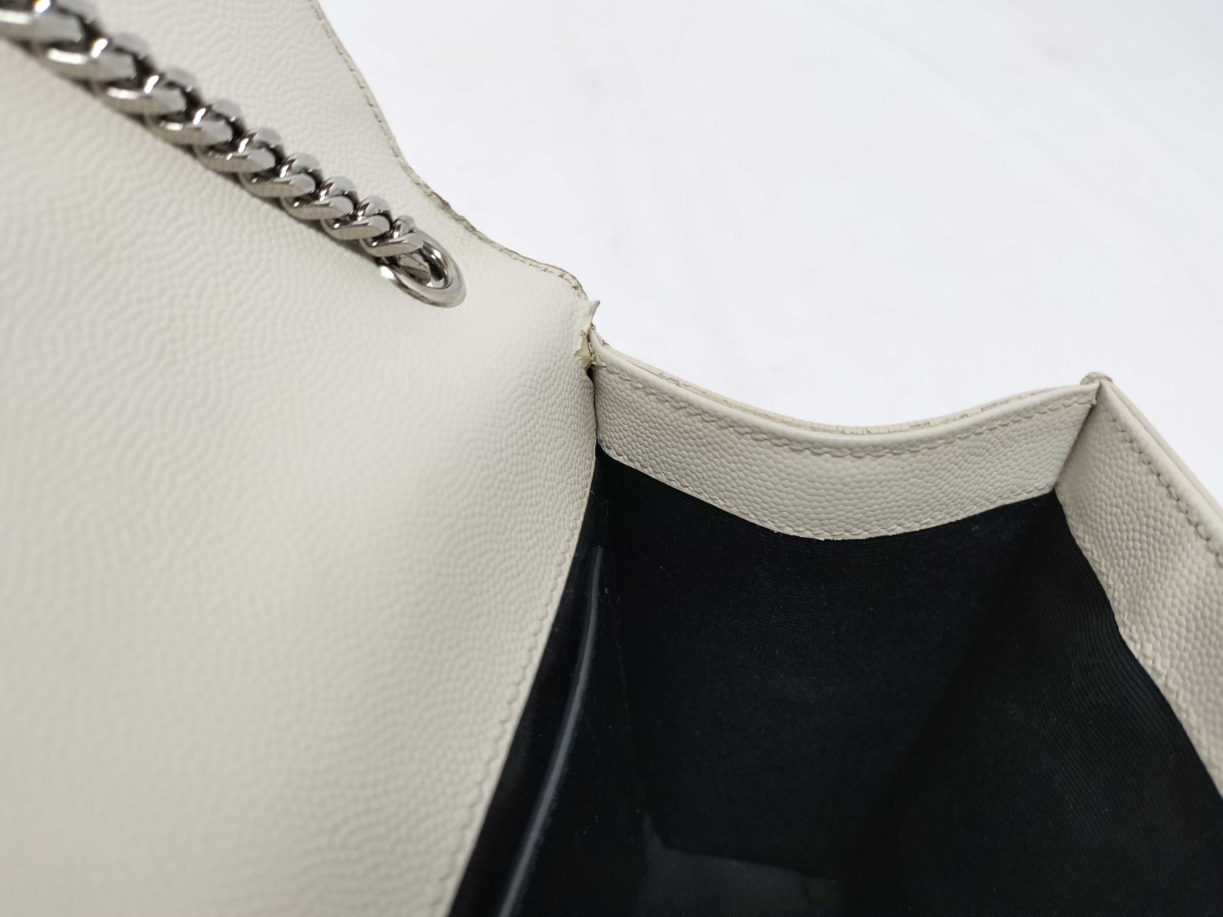 Classic Kate Leather Chain Shoulder Bag, White Shoulder Bag — view 13