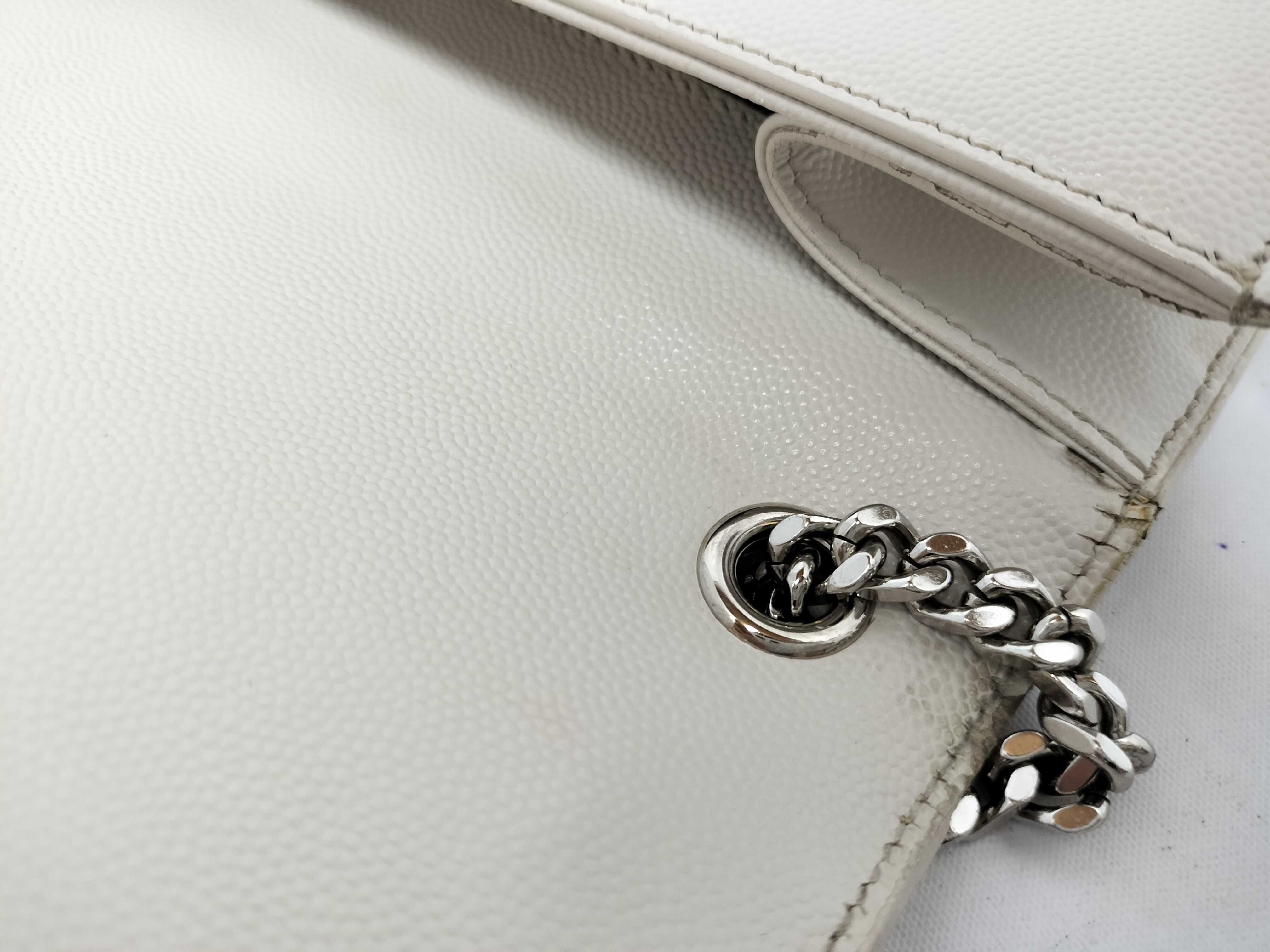 Classic Kate Leather Chain Shoulder Bag, White Shoulder Bag — view 5
