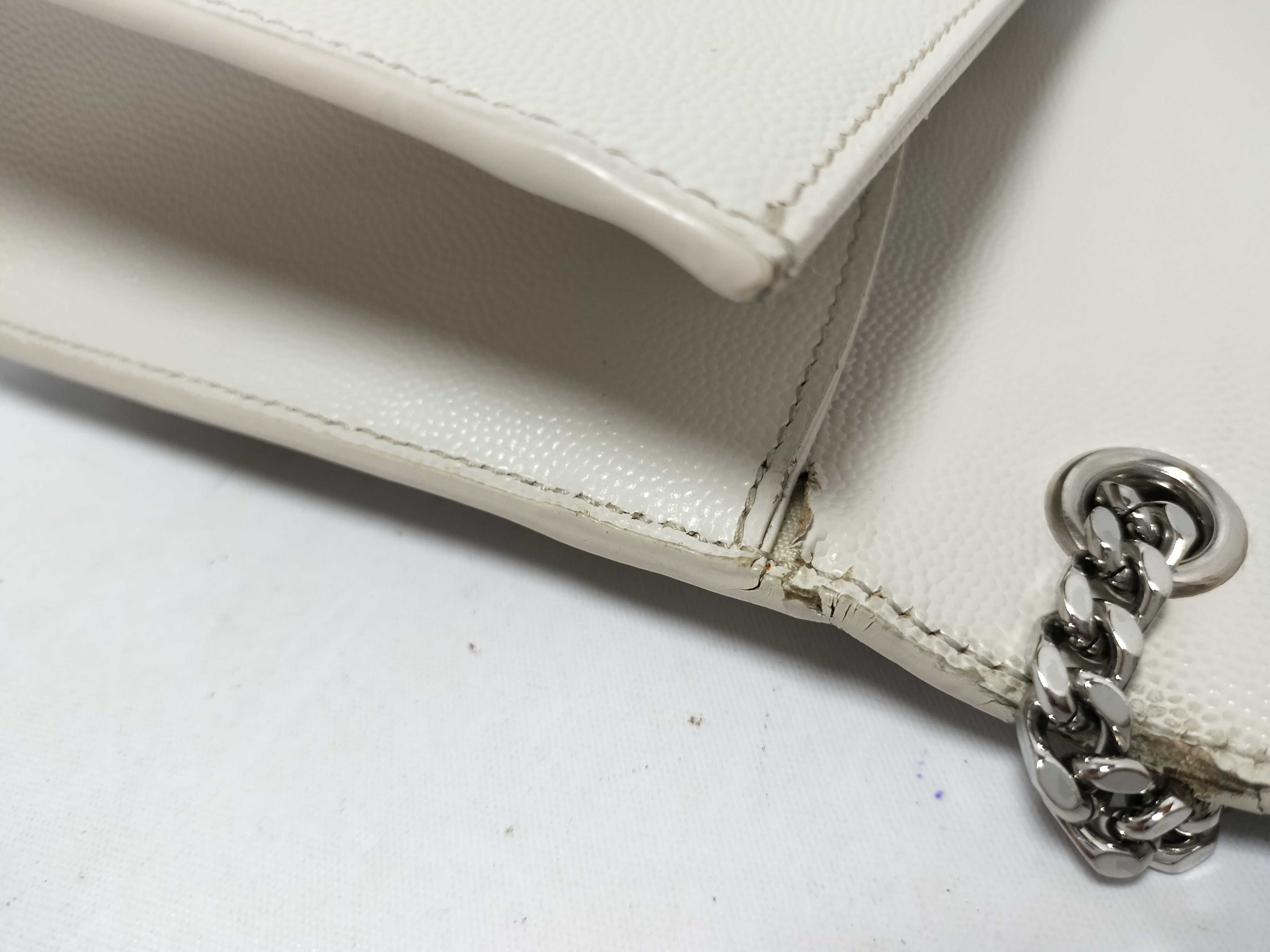 Classic Kate Leather Chain Shoulder Bag, White Shoulder Bag — view 6
