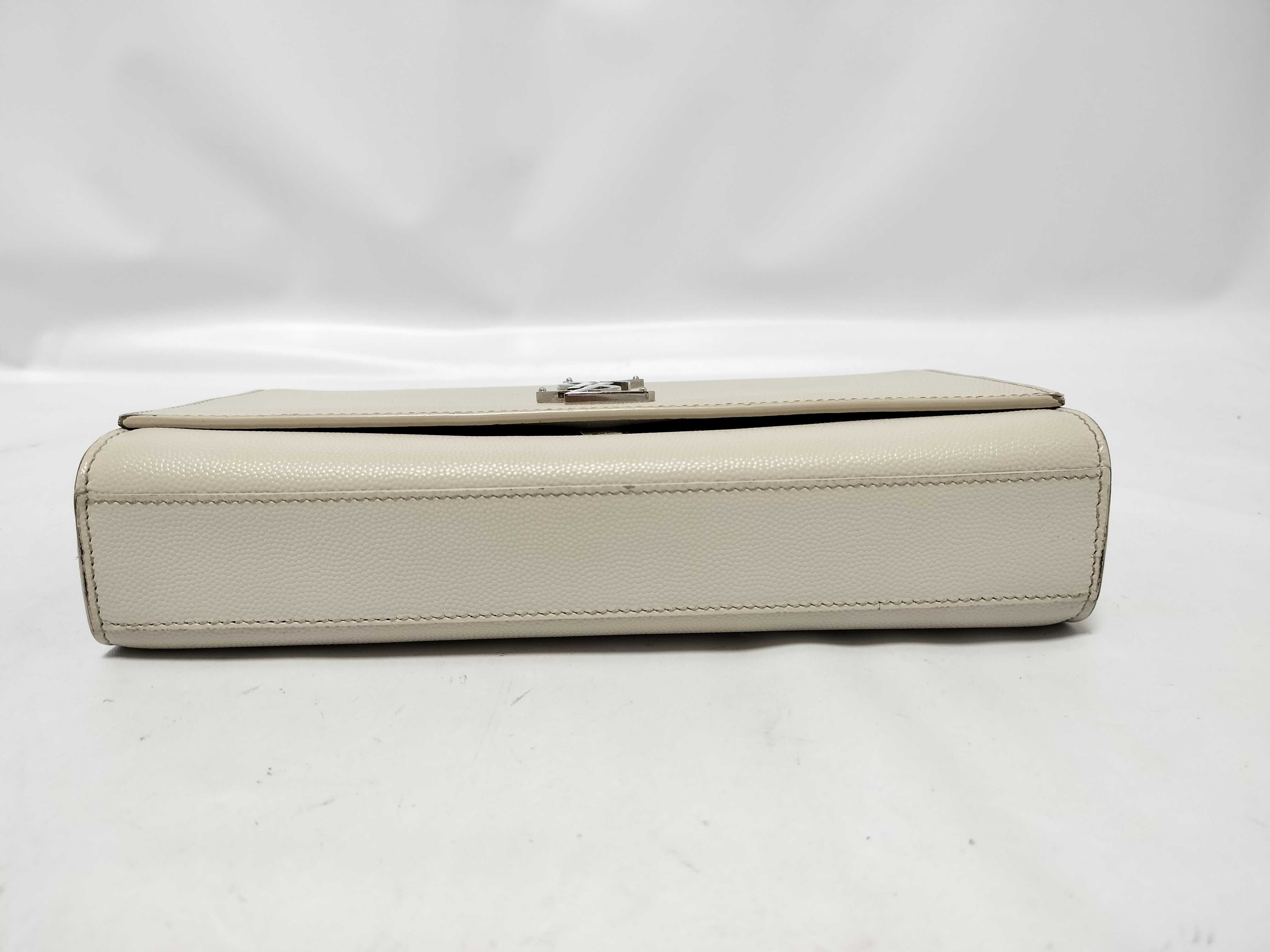 Classic Kate Leather Chain Shoulder Bag, White Shoulder Bag — view 7