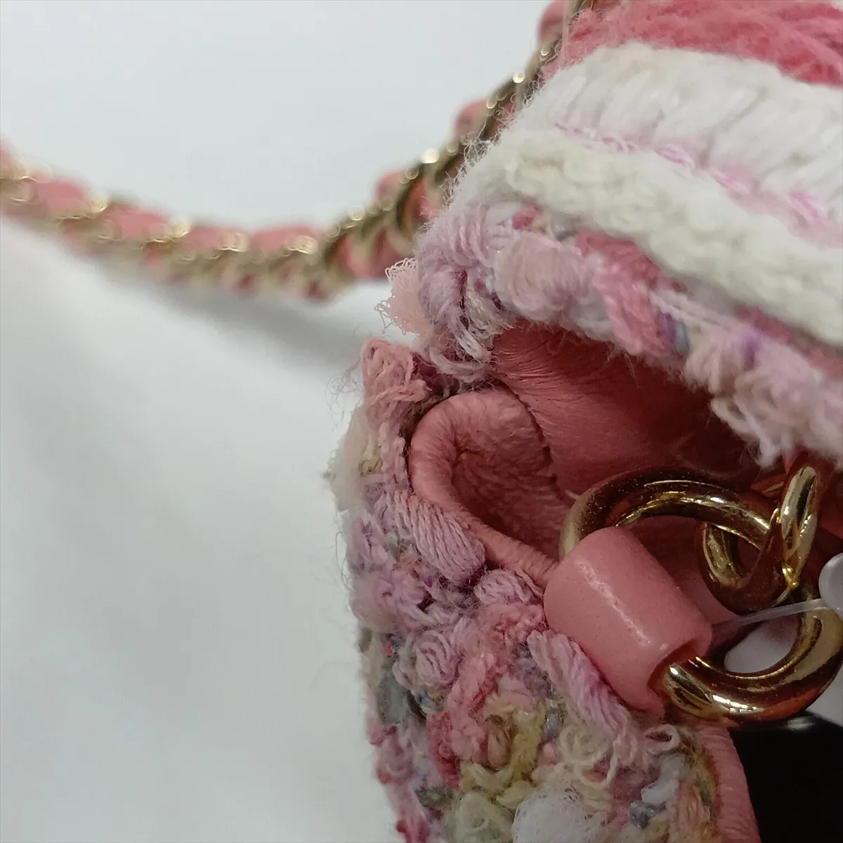 [Individually packaged] Chanel Coco Mark Tweed Single Flap Single Chain Bag, Pink with Gold Hardware, 27806412, Serial Number 27 — view 14