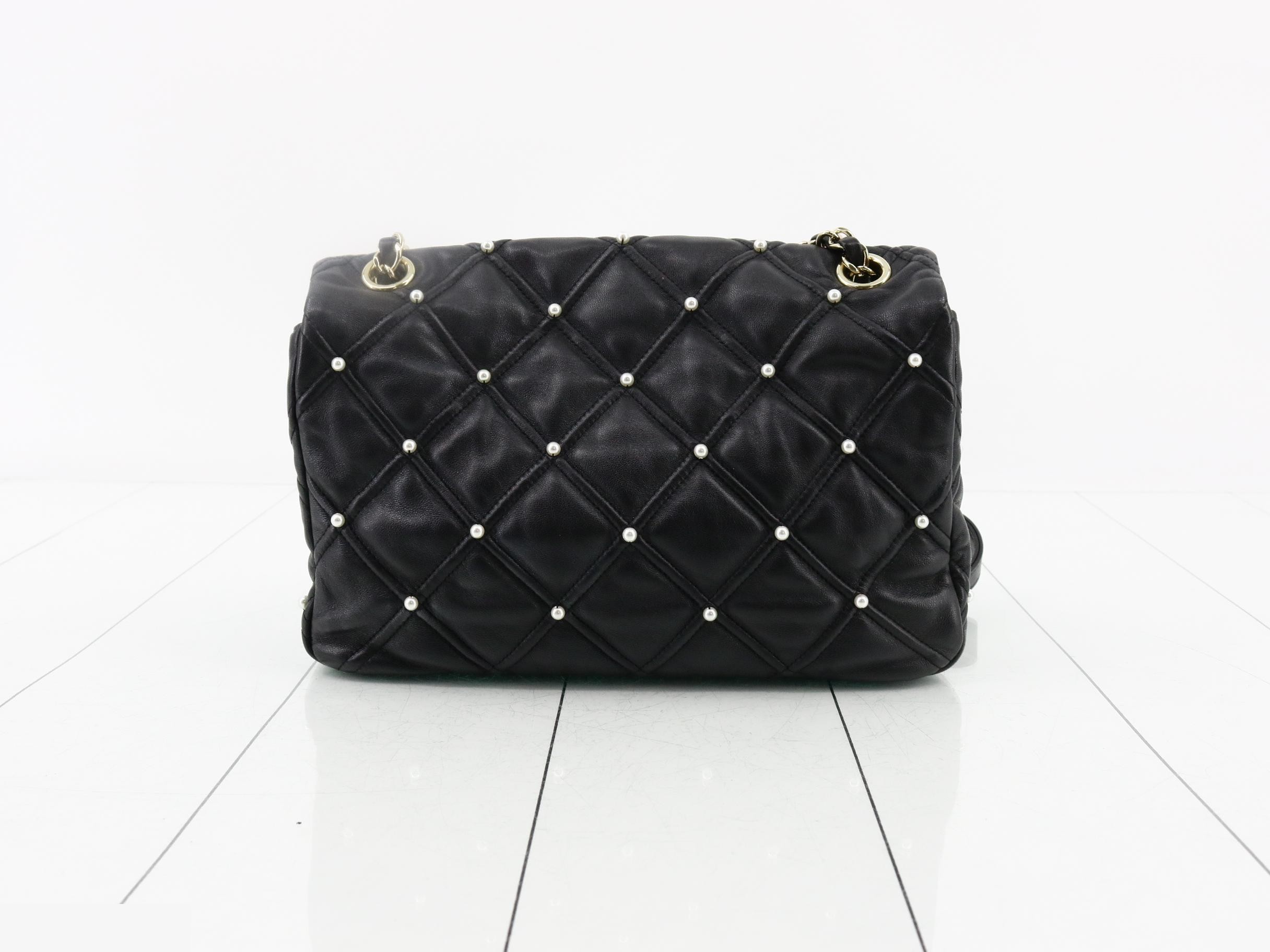 Airline Coco Mark Faux Pearl Flap Matelassé Shoulder Bag — view 2