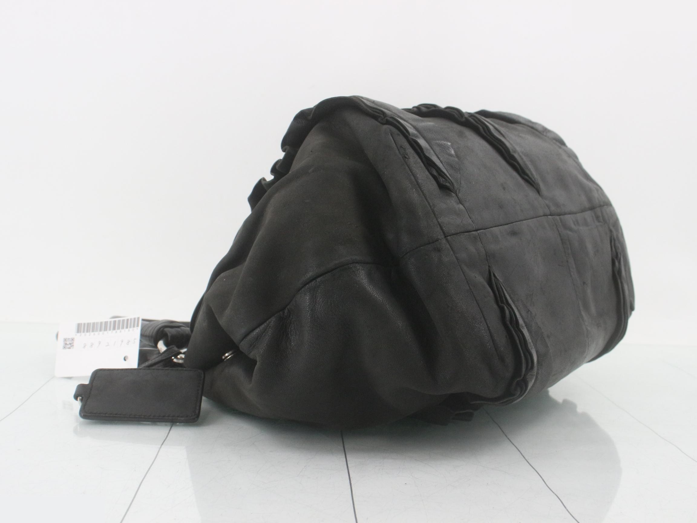 Frilled shoulder bag, leather — view 5