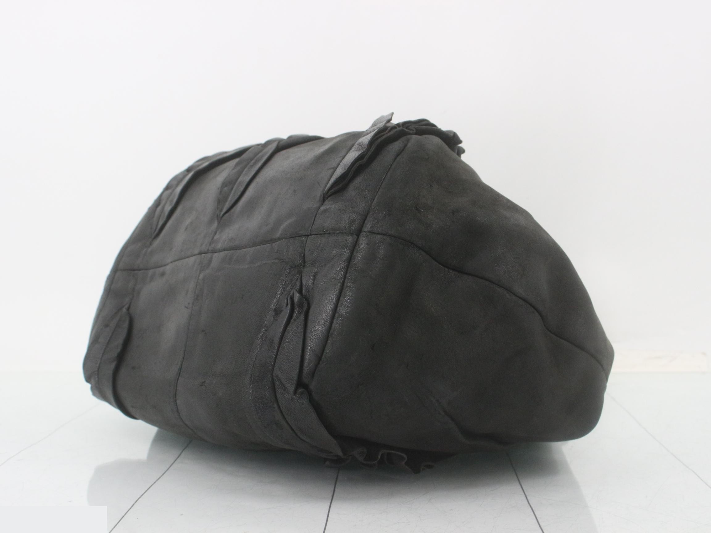 Frilled shoulder bag, leather — view 6