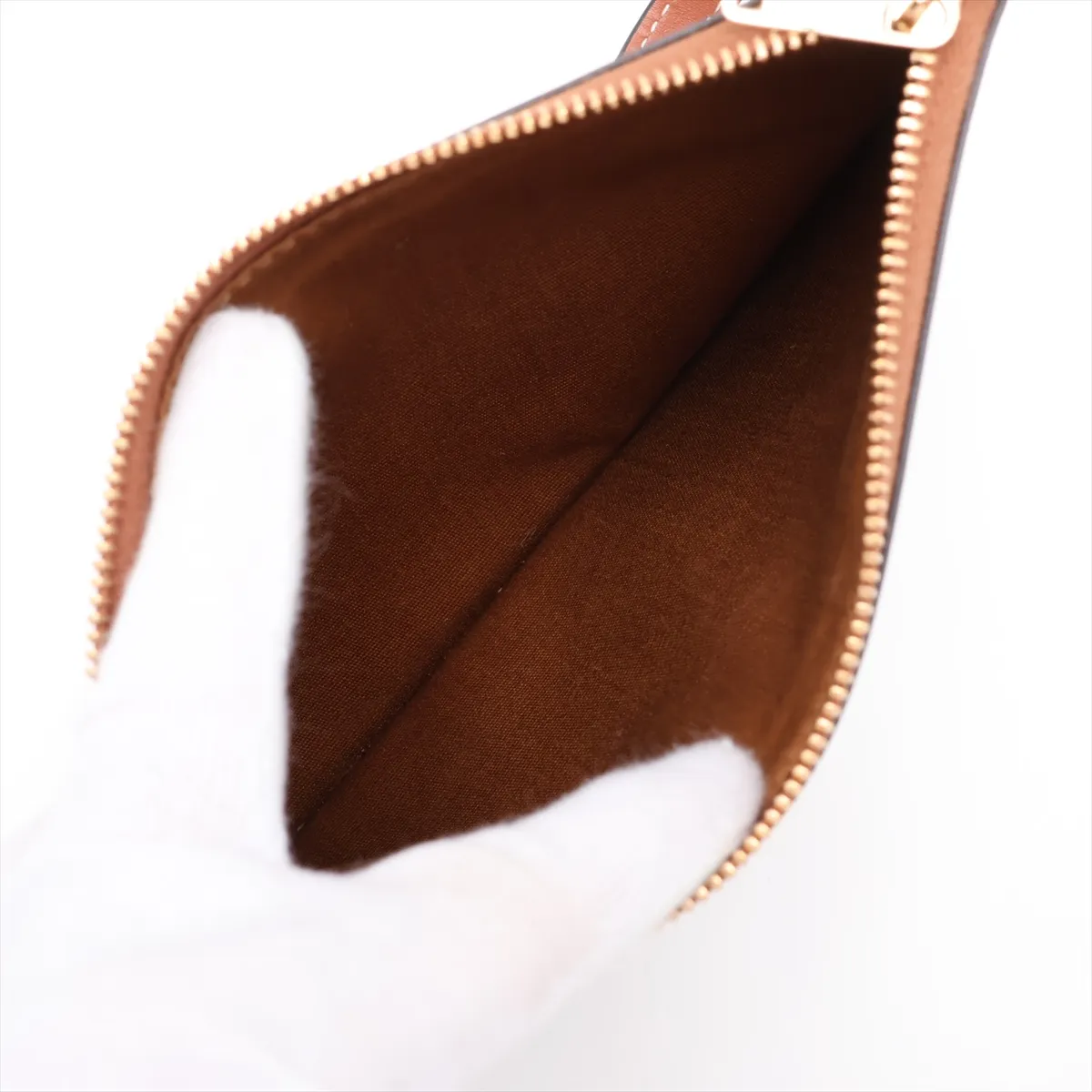Triomphe Soft Shopper Bag, PVC x Leather Shoulder Bag, Brown — view 7