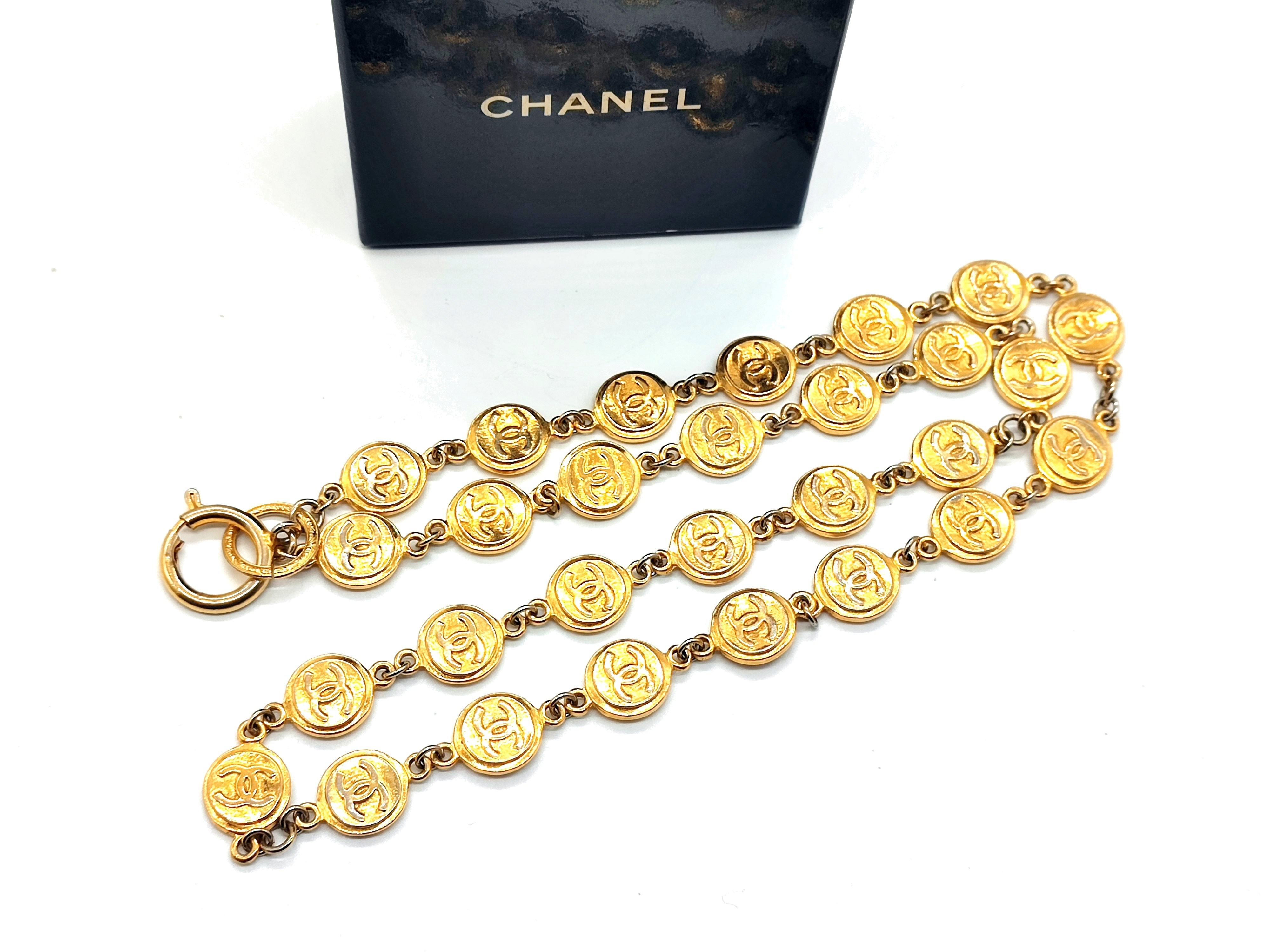 Coco Mark Coin Necklace, Neck Circumference Approx. 71cm — view 4