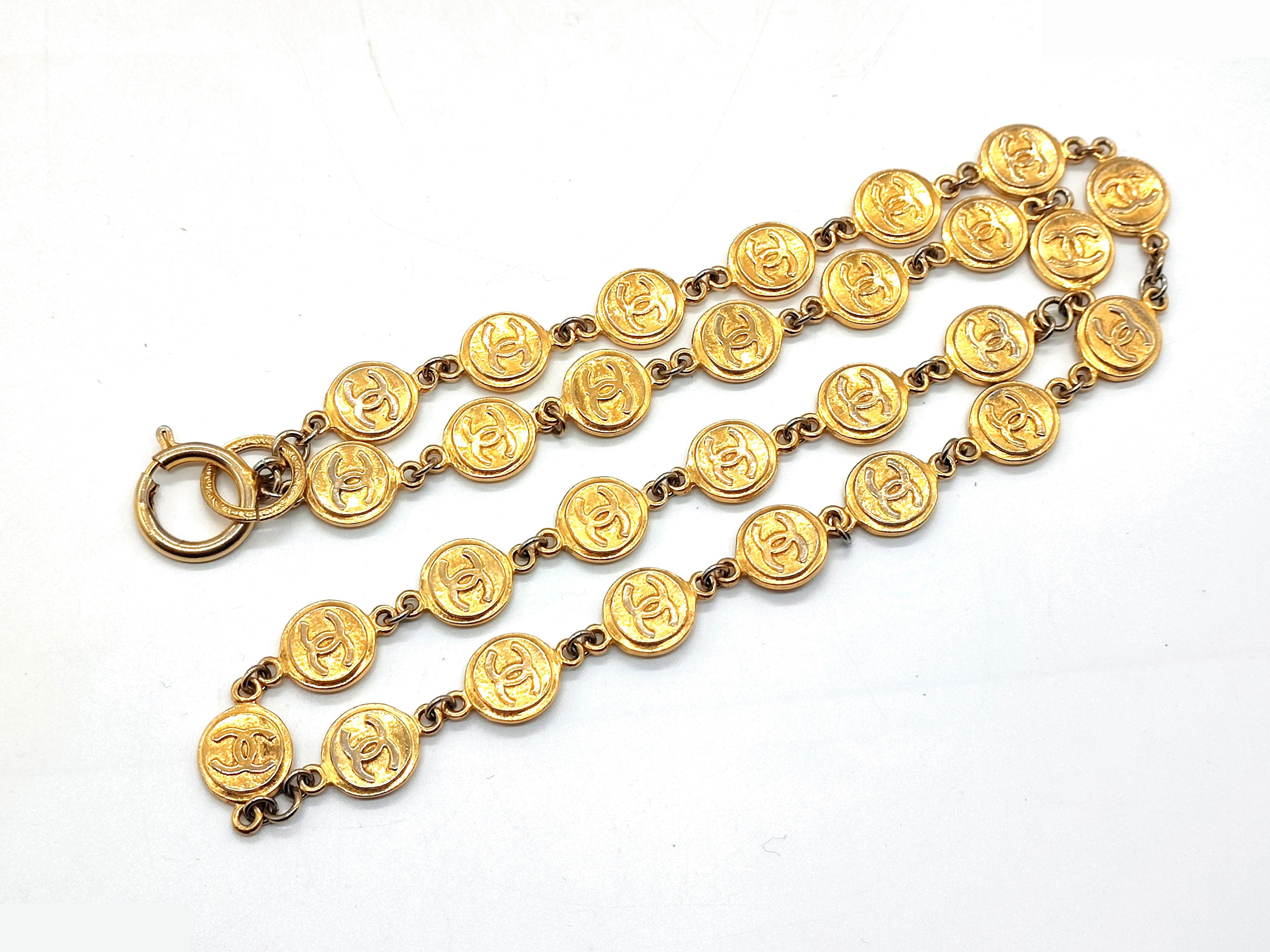 Coco Mark Coin Necklace, Neck Circumference Approx. 71cm — view 5