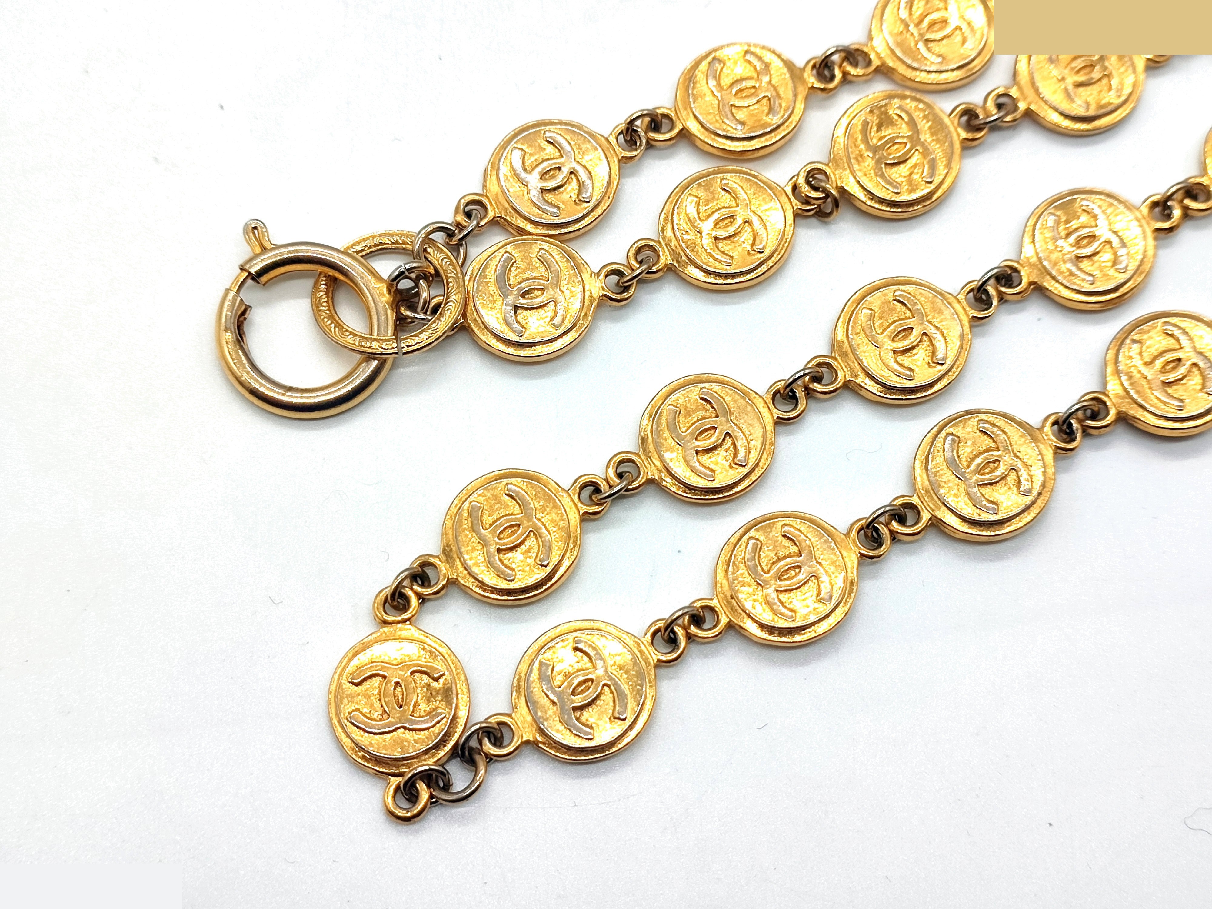 Coco Mark Coin Necklace, Neck Circumference Approx. 71cm — view 6