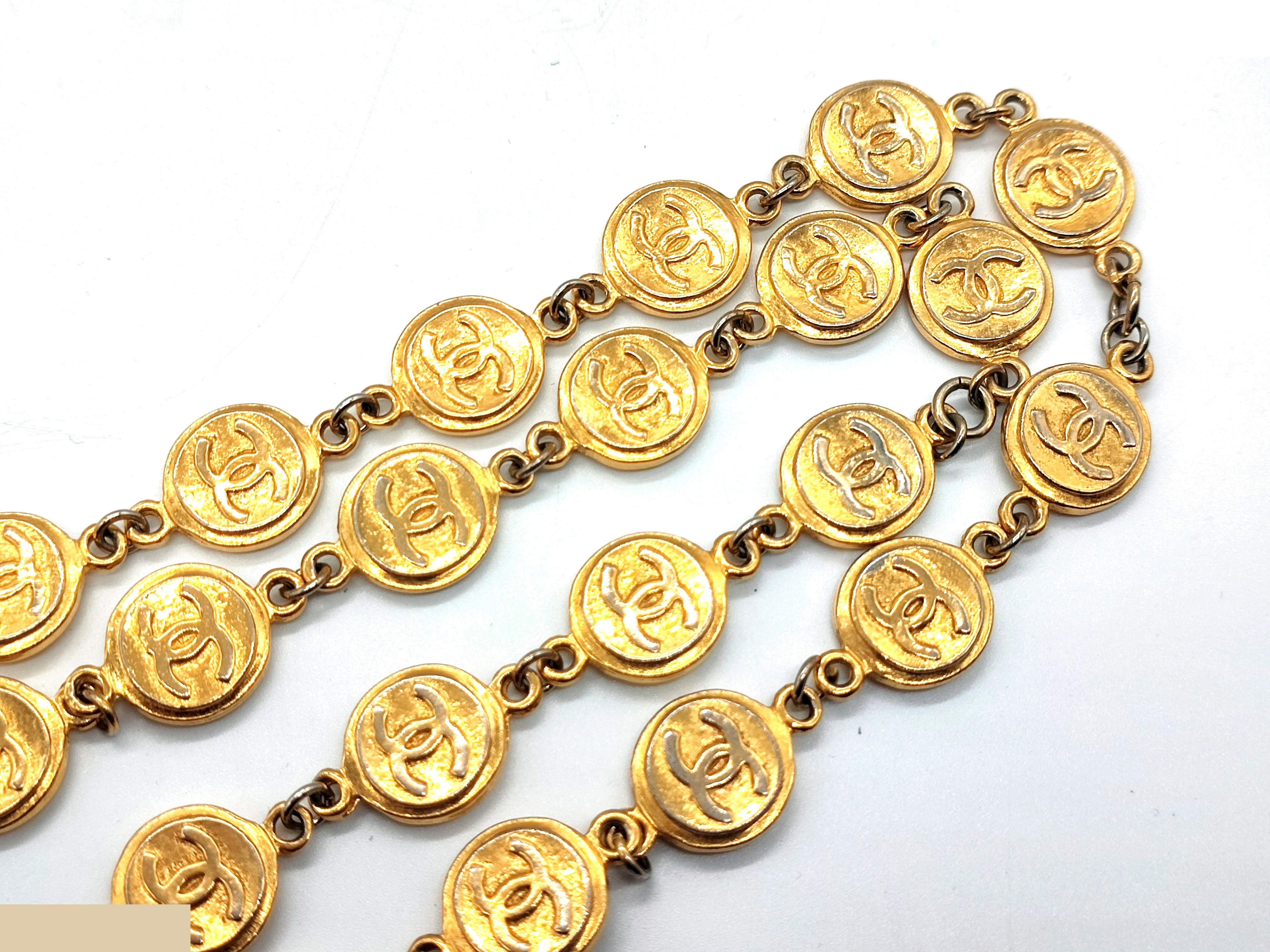 Coco Mark Coin Necklace, Neck Circumference Approx. 71cm — view 7