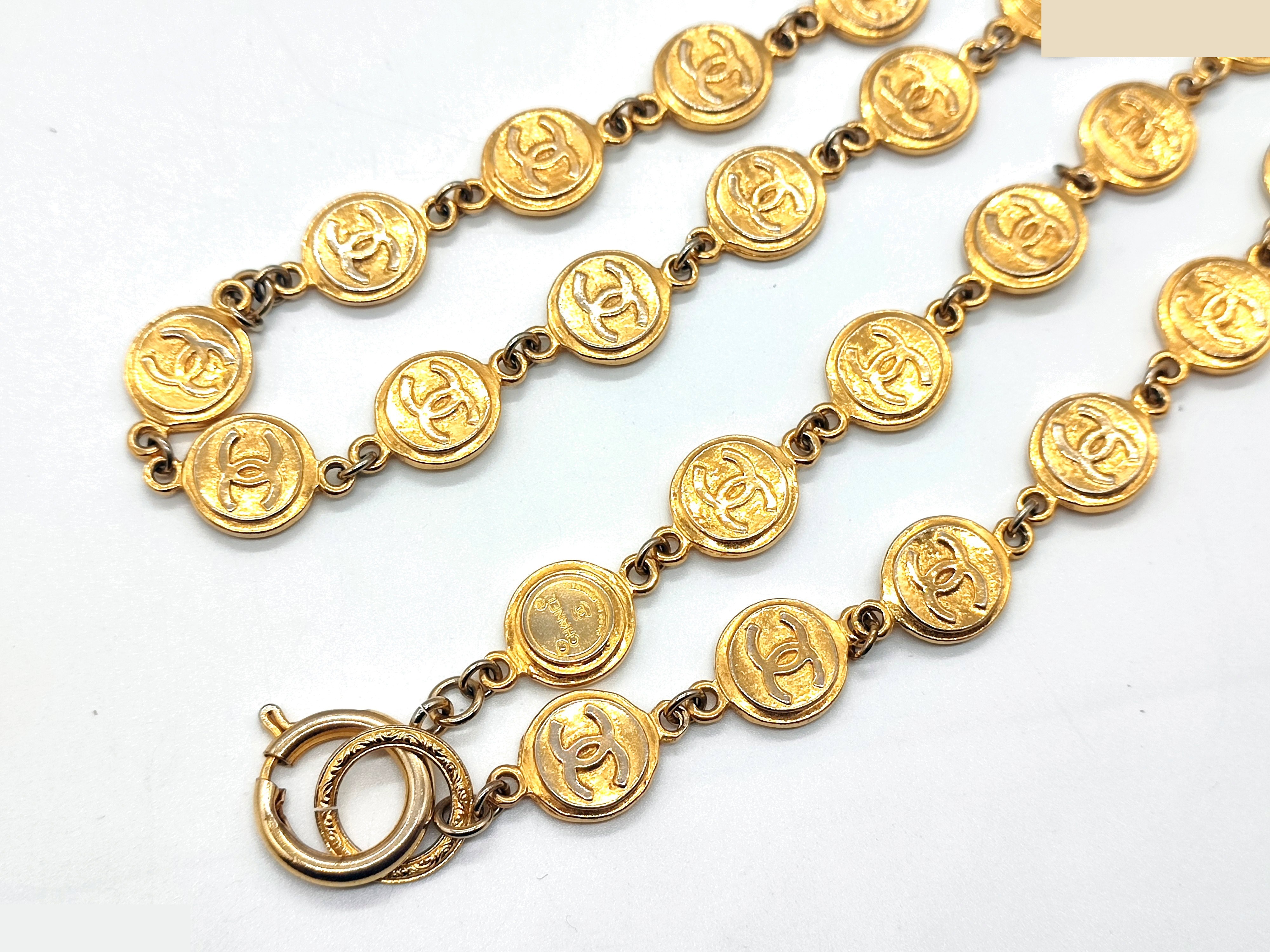 Coco Mark Coin Necklace, Neck Circumference Approx. 71cm — view 9