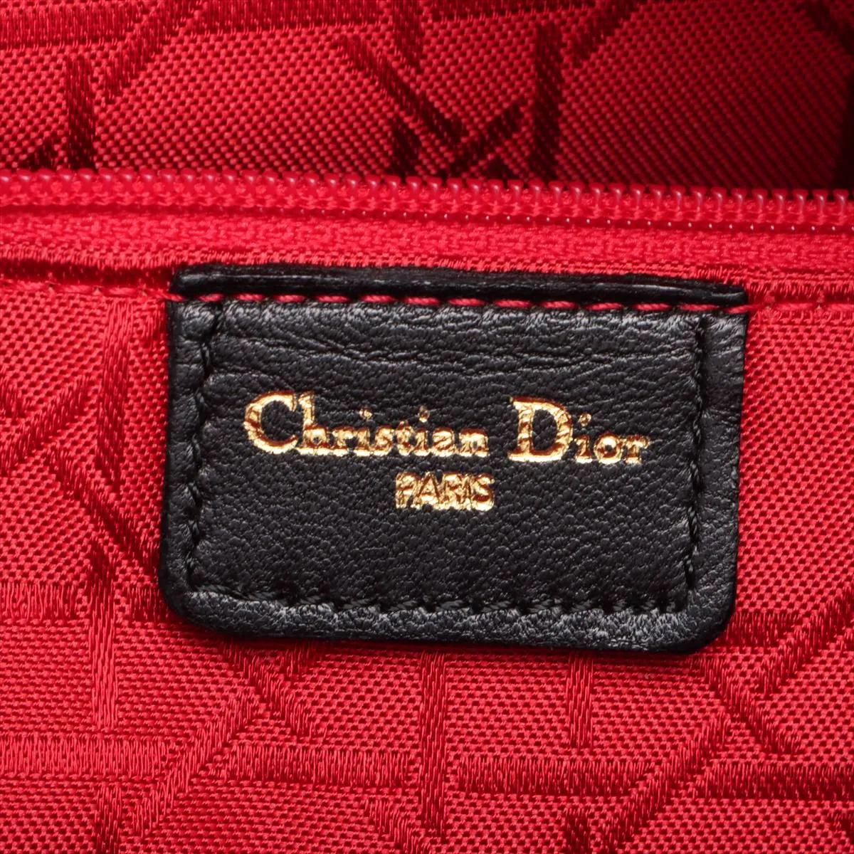 Lady Dior Cannage Large Leather 2-Way Handbag, Black — view 10
