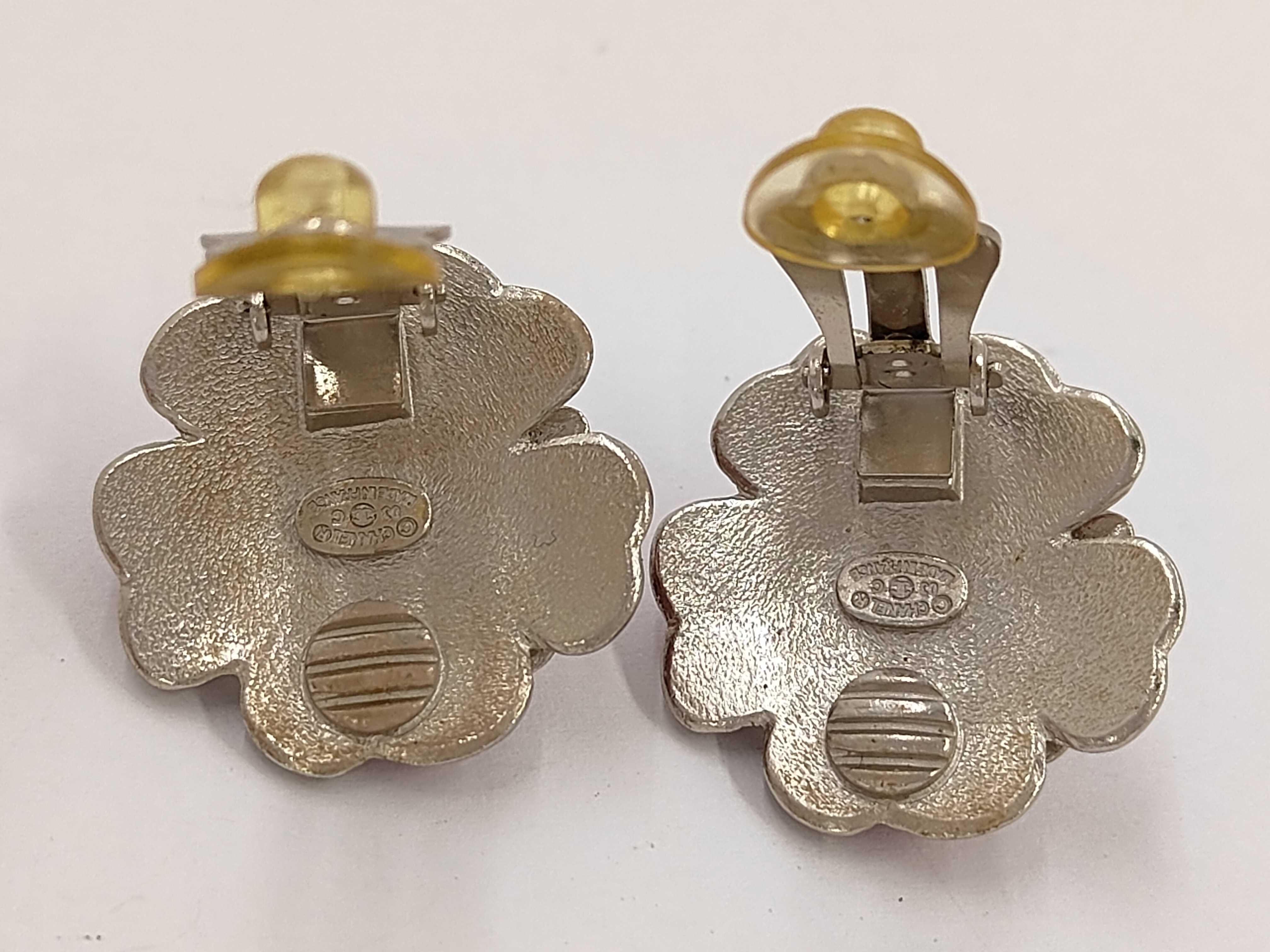 Camellia Coco Pink x Silver Yellow Gold Earrings — view 2