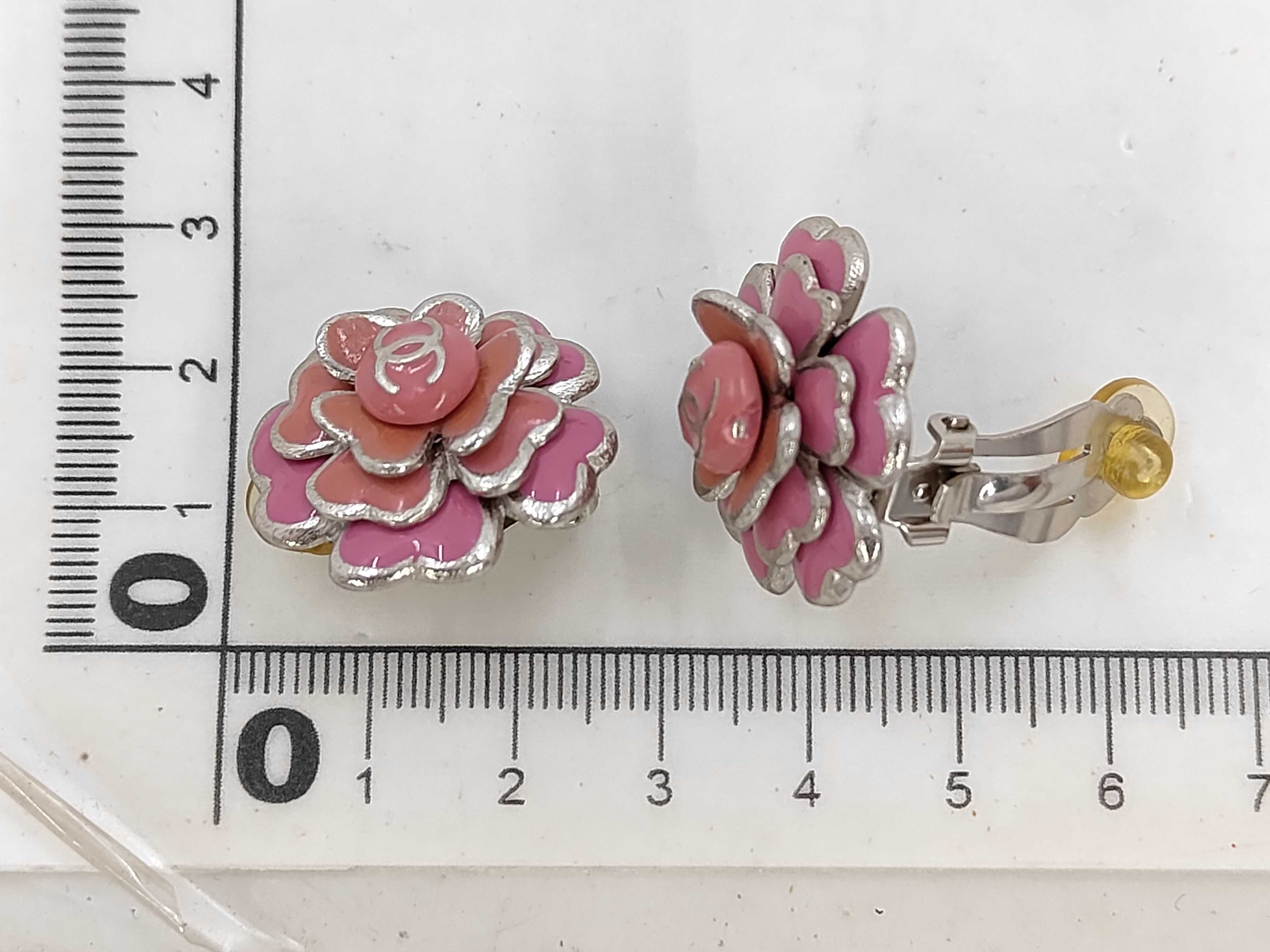 Camellia Coco Pink x Silver Yellow Gold Earrings — view 6