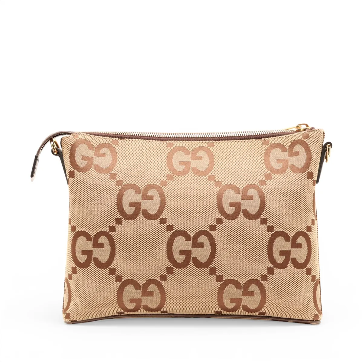 Jumbo GG Canvas x Leather Shoulder Bag, Brown, 699130 — view 2