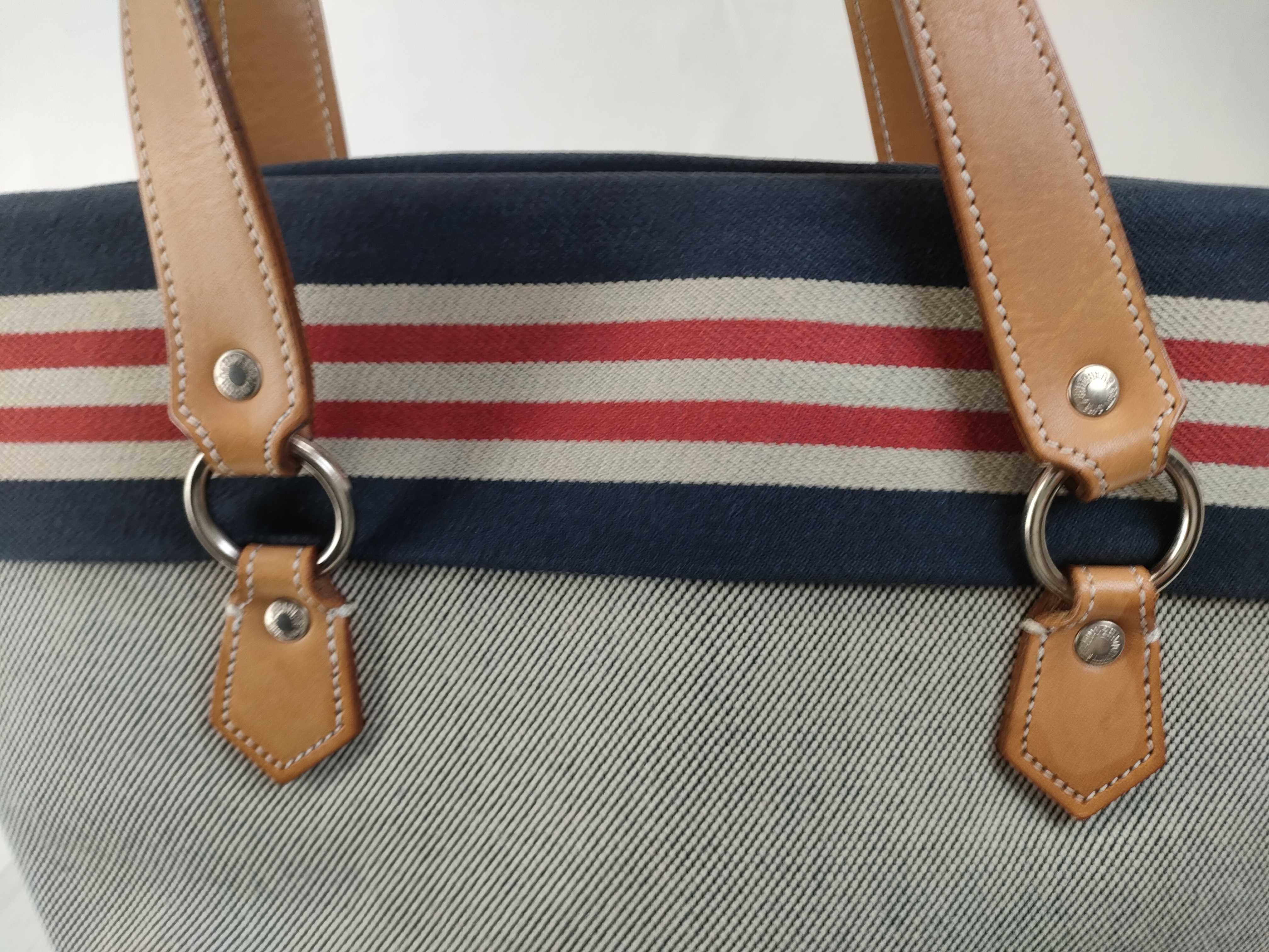 tote bag, canvas, gray/navy, handbag — view 4