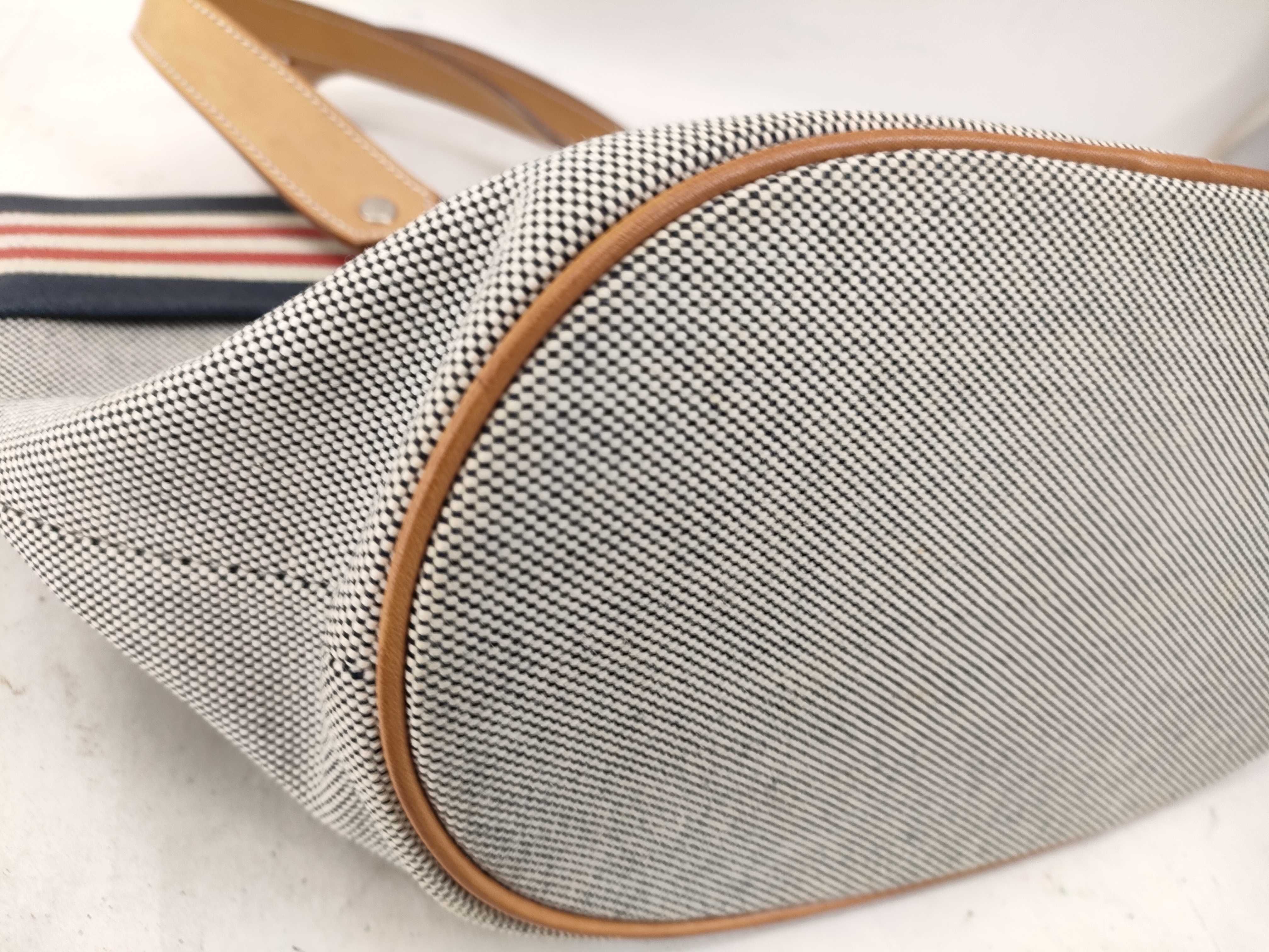 tote bag, canvas, gray/navy, handbag — view 5