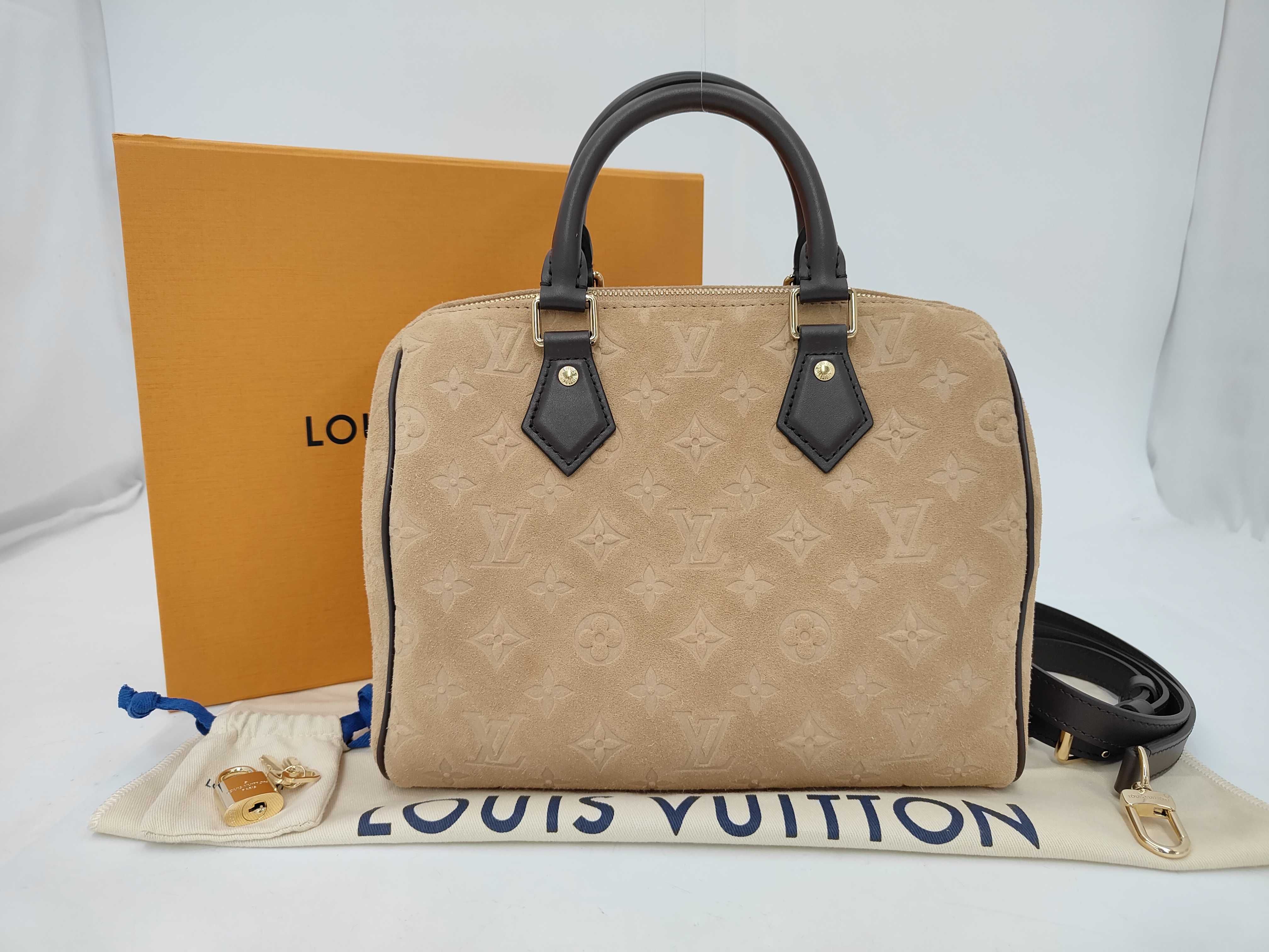 Monogram Suede M2A383 Speedy Bandoulière 25 RFID Verified Handbag