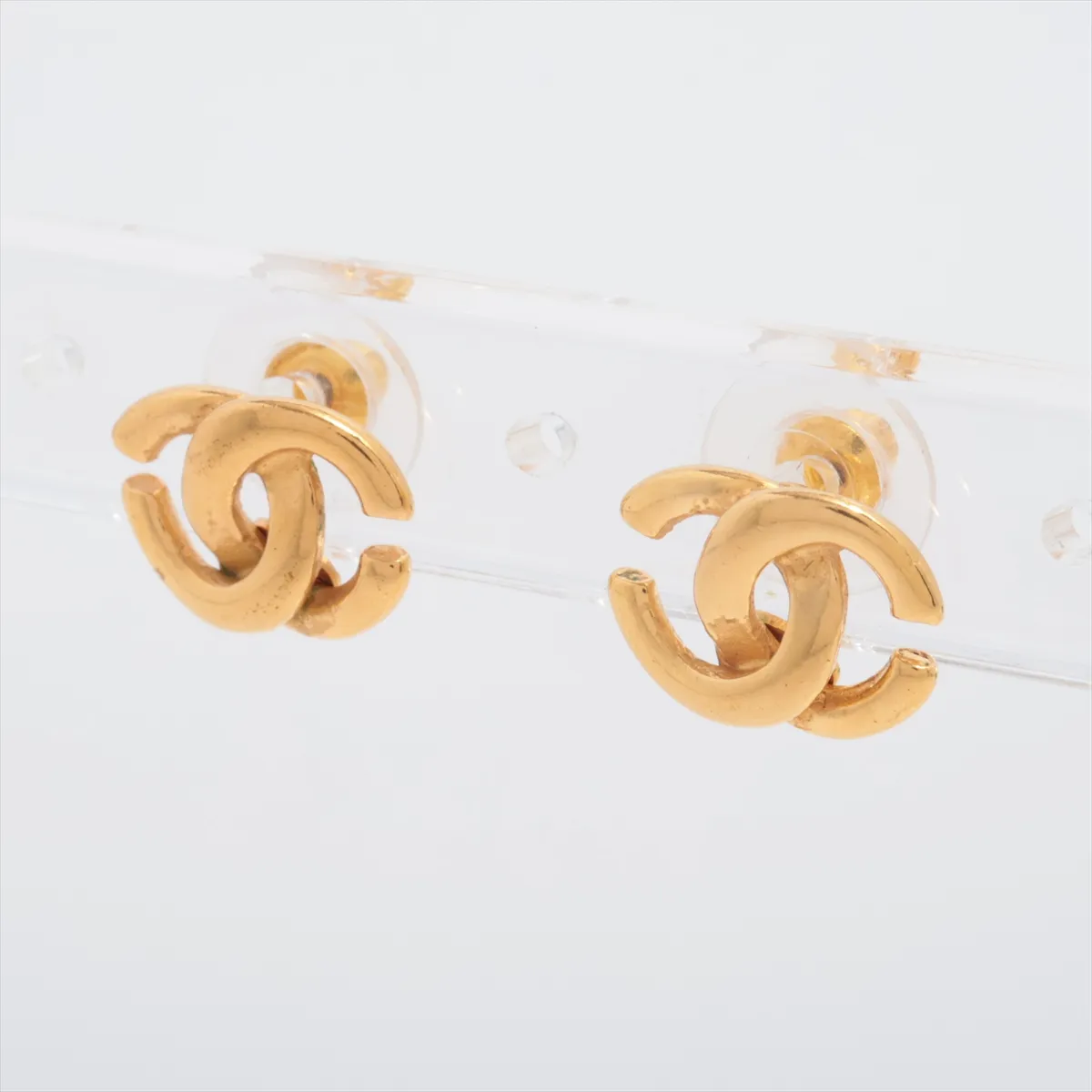 Coco Mark 01P Earrings (Pair) GP Gold. Shows signs of wear, — view 3