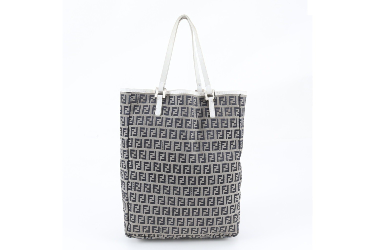 Zucchino FF Leather Canvas Tote Bag — view 3