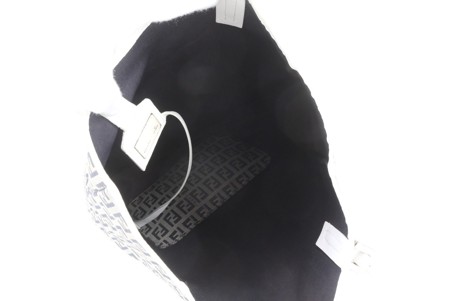 Zucchino FF Leather Canvas Tote Bag — view 6