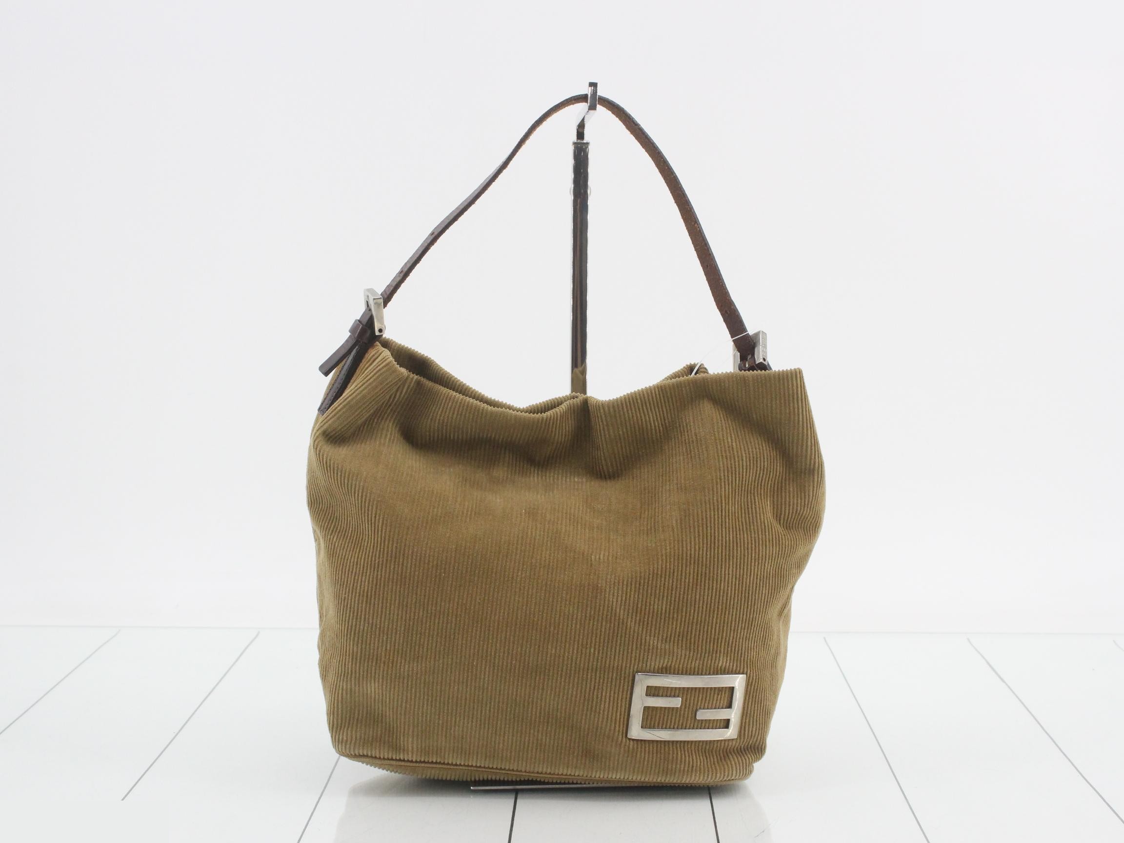 Zucca logo corduroy one-shoulder bag