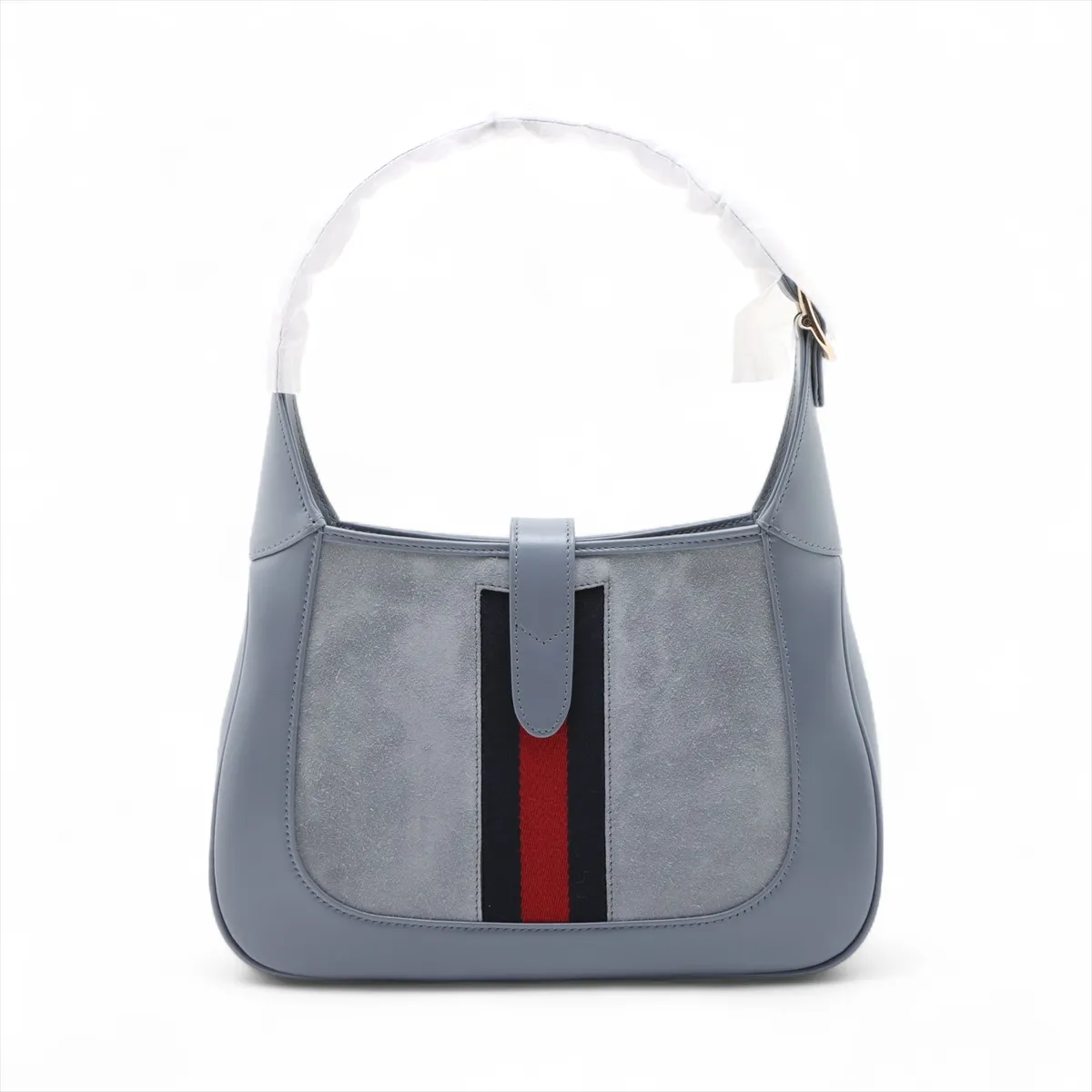 Jackie 1961 Suede x Leather Shoulder Bag Blue 820415 — view 2