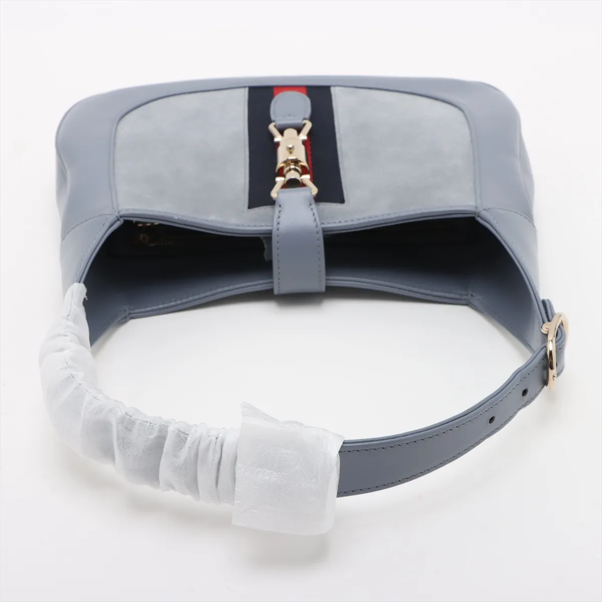 Jackie 1961 Suede x Leather Shoulder Bag Blue 820415 — view 5