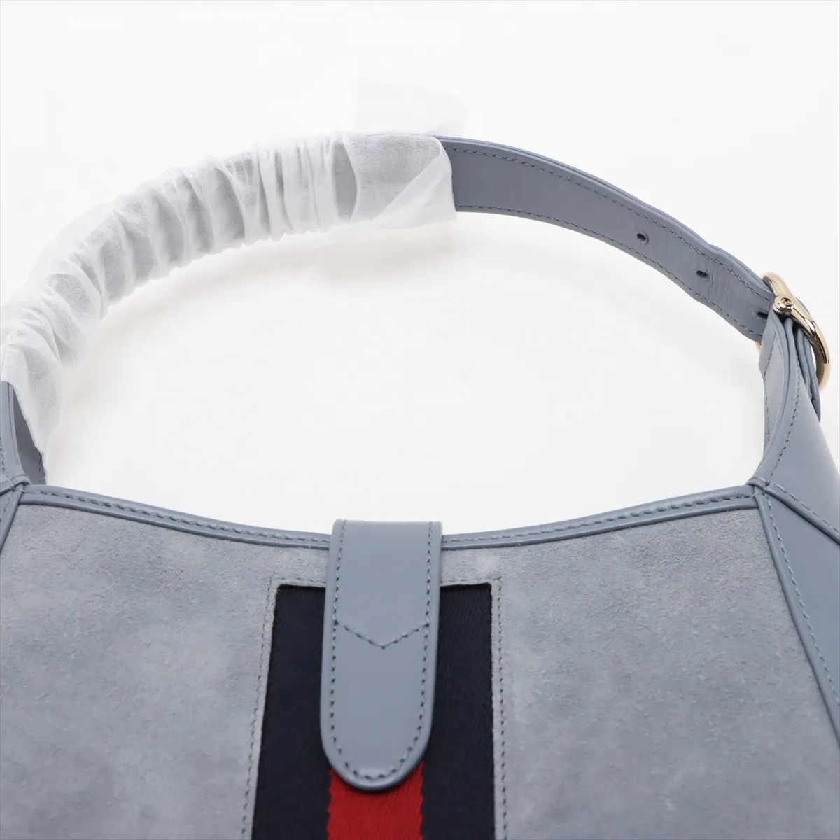 Jackie 1961 Suede x Leather Shoulder Bag Blue 820415 — view 6