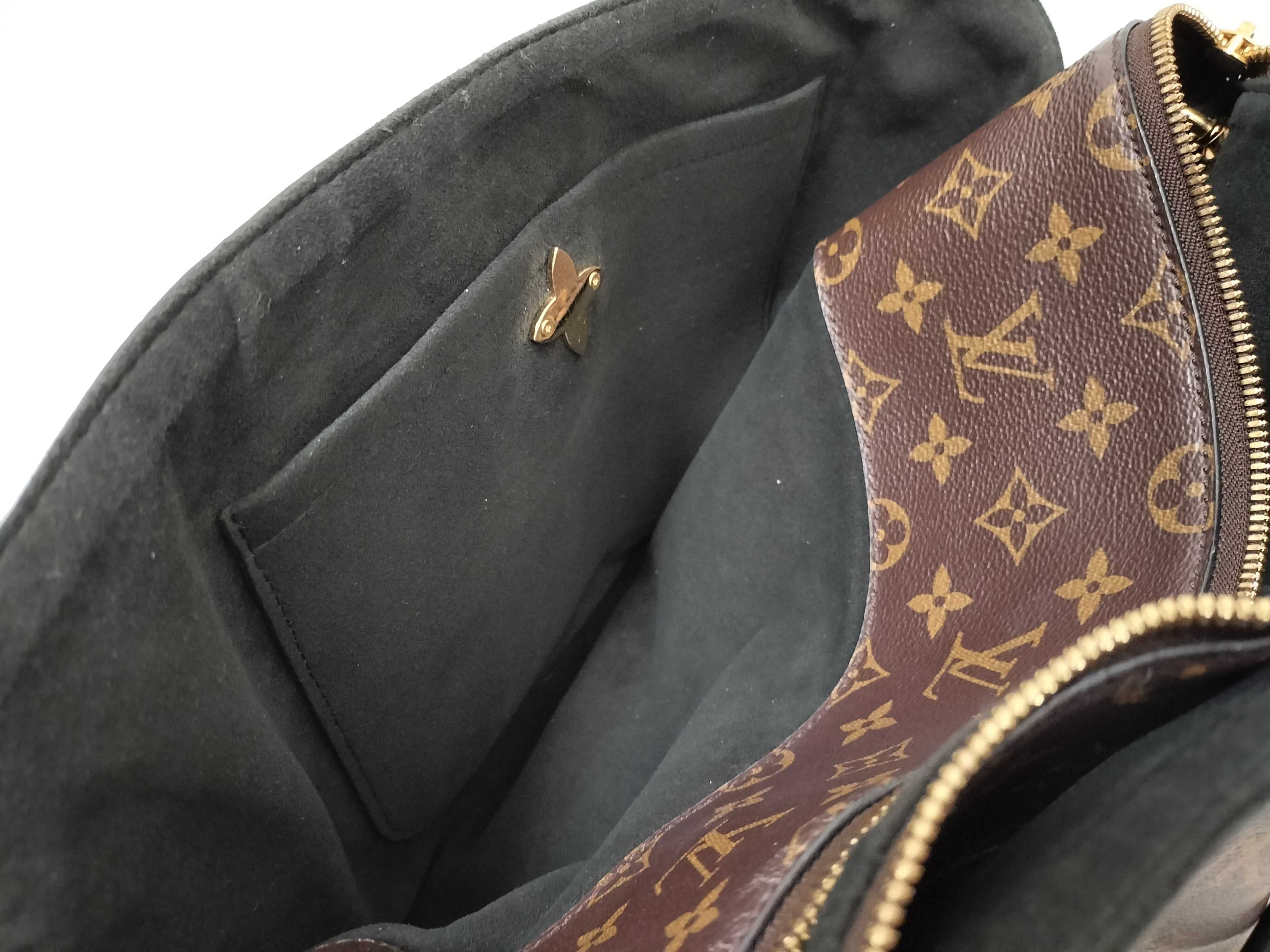 Monogram Louis Vuitton M44351 Monogram Flower Zipped PM Tote Bag Black Gold Hardware Tote Bag — view 14