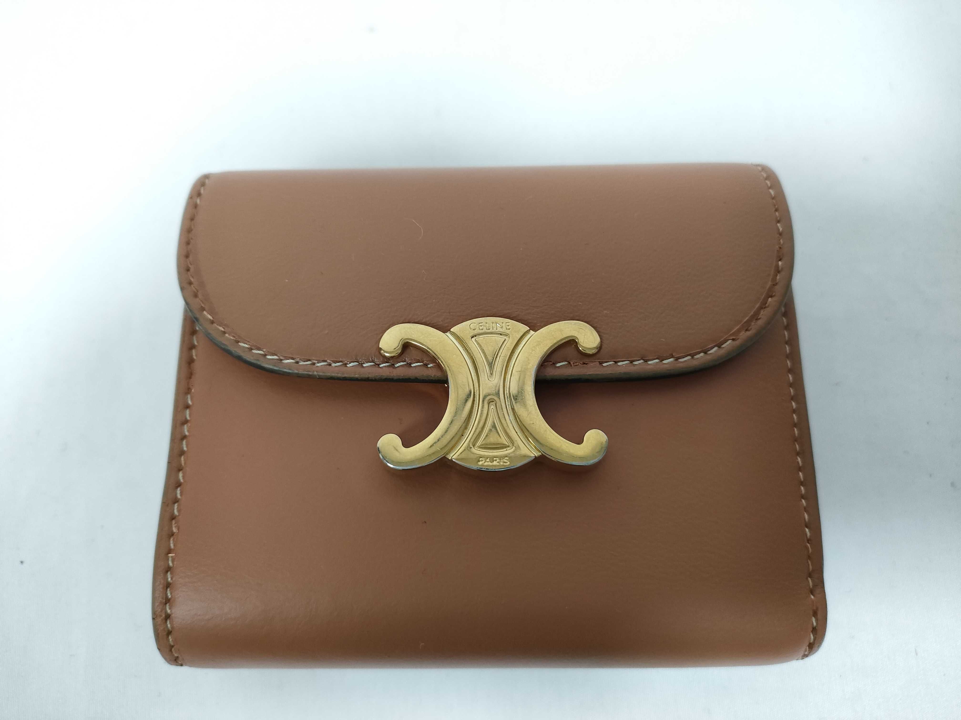 Small Flap Celine Trifold Wallet Brown Wallet