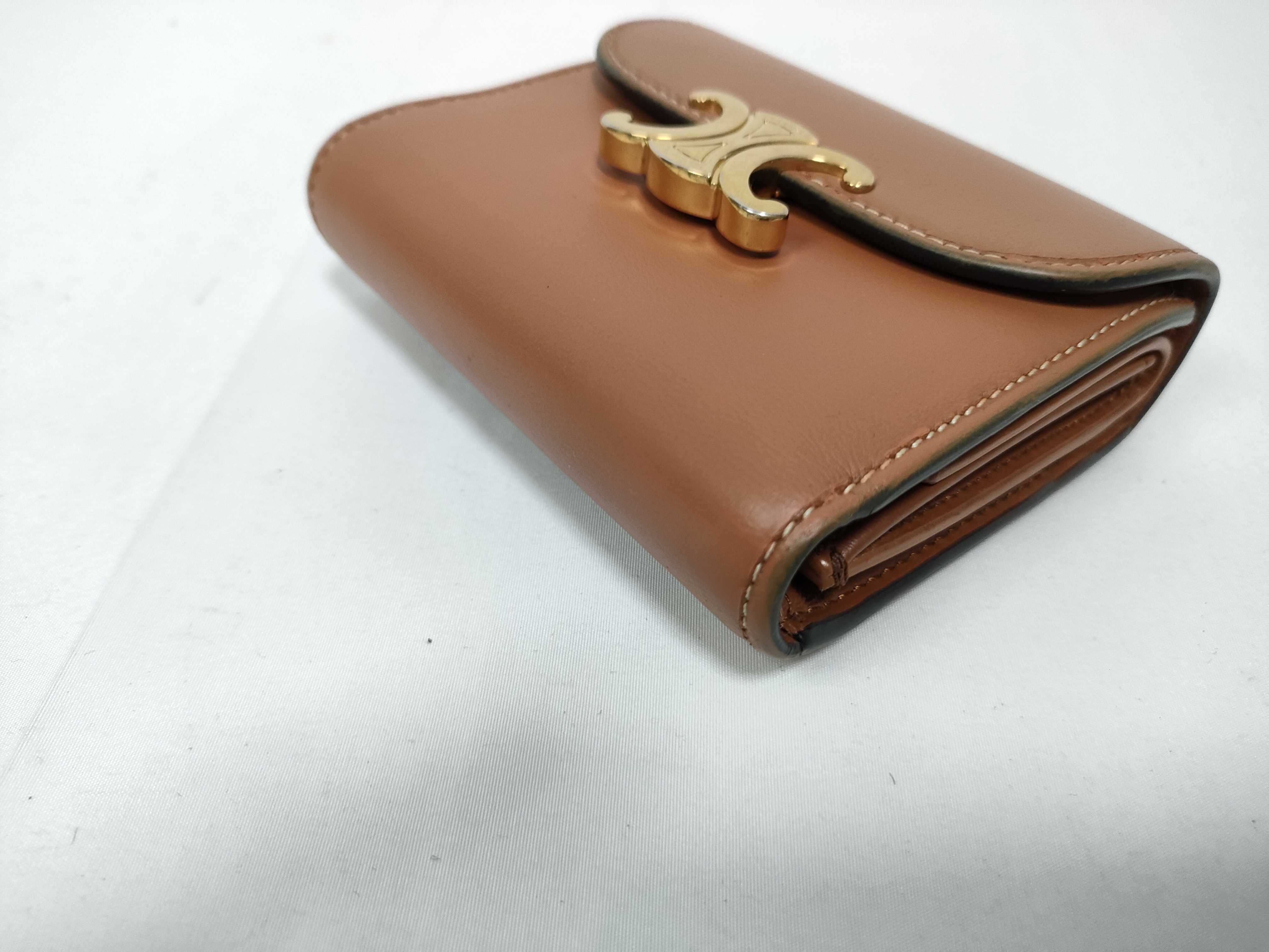Small Flap Celine Trifold Wallet Brown Wallet — view 3