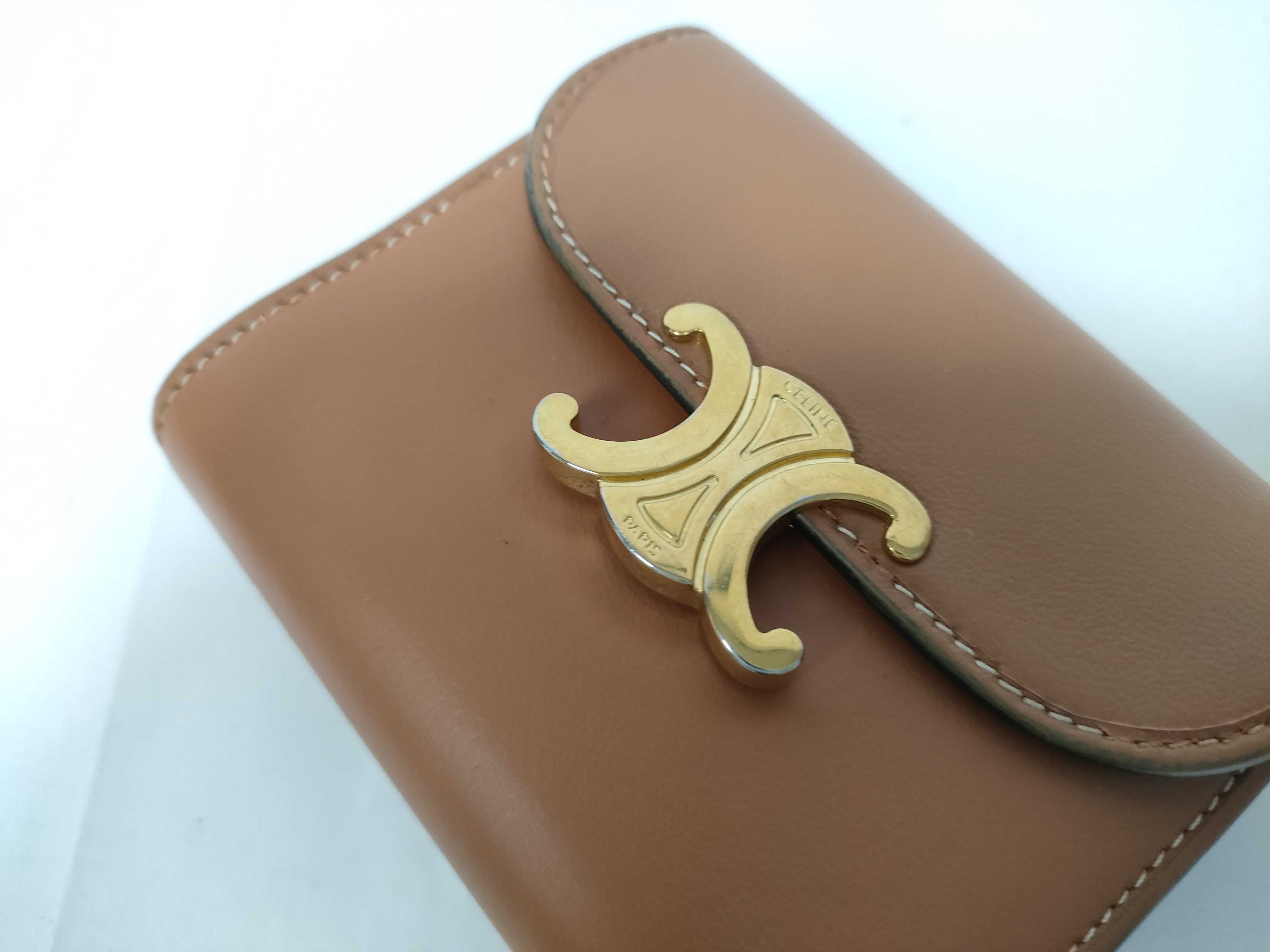Small Flap Celine Trifold Wallet Brown Wallet — view 4