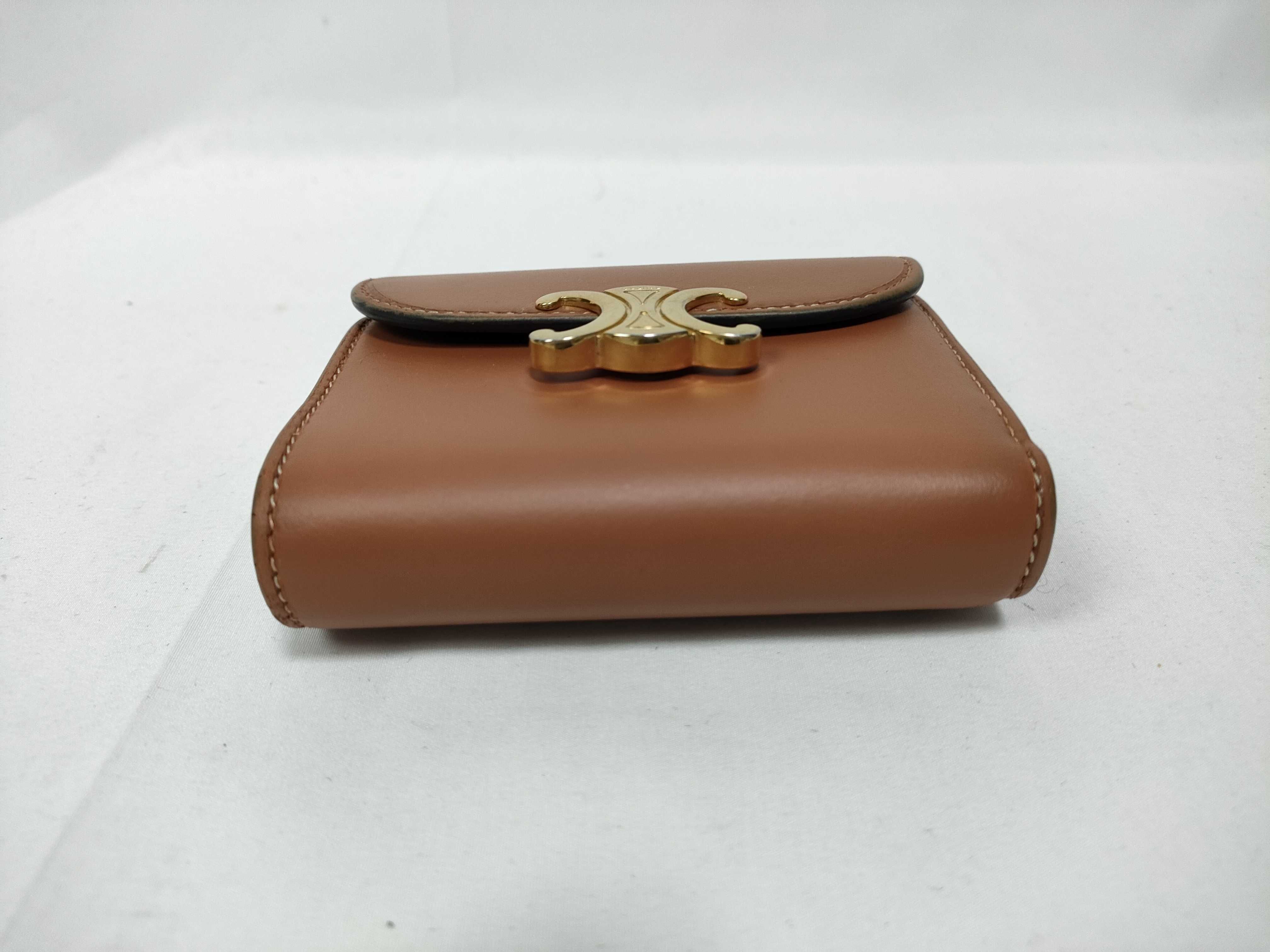 Small Flap Celine Trifold Wallet Brown Wallet — view 6