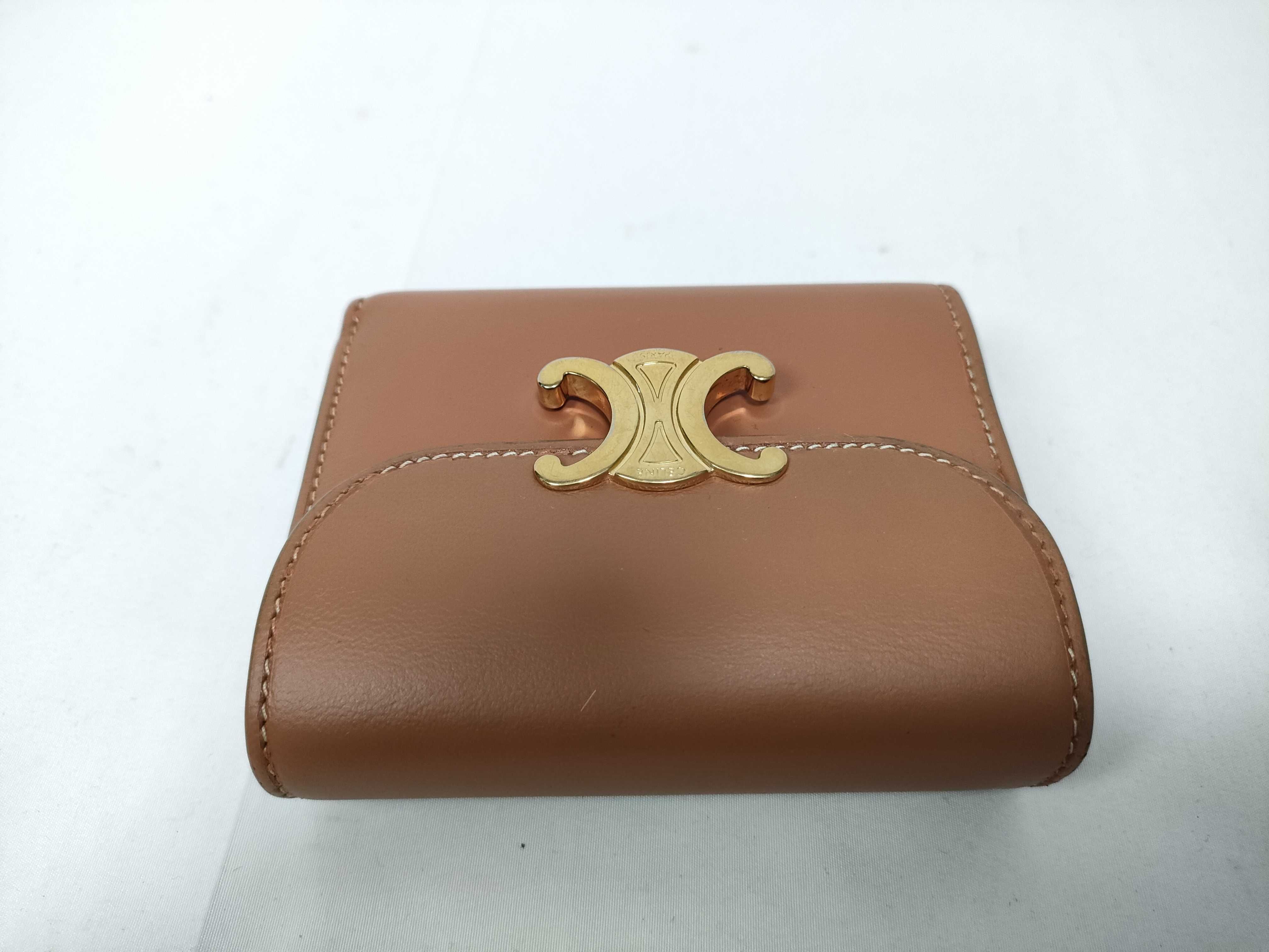 Small Flap Celine Trifold Wallet Brown Wallet — view 8