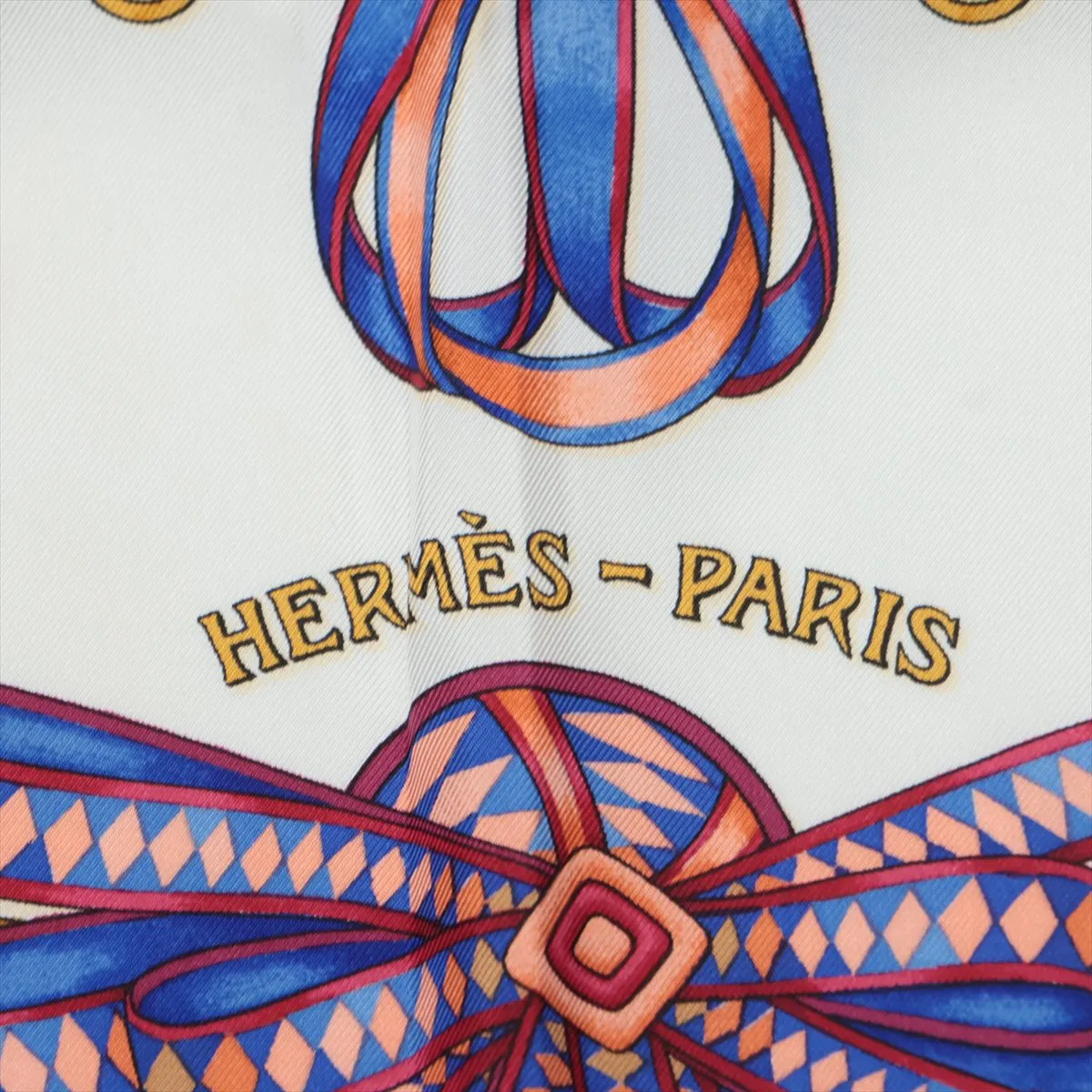 Carre 90 LES RUBANS DU CHEVAL Horse ribbon decoration Scarf Silk Blue — view 6