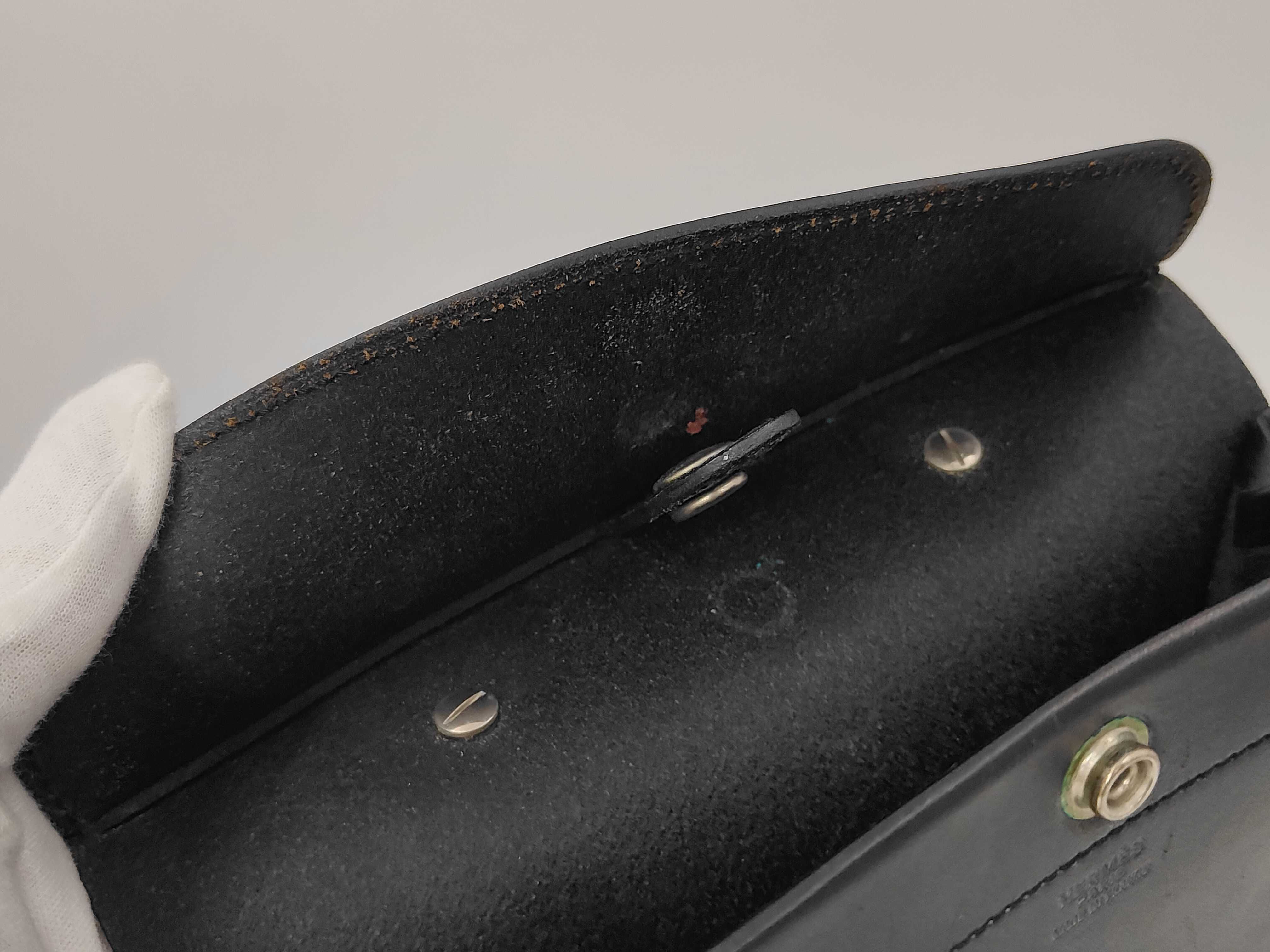 Sacoche Pourcelle Box Calf Black SS E Stamp Shoulder Bag — view 9