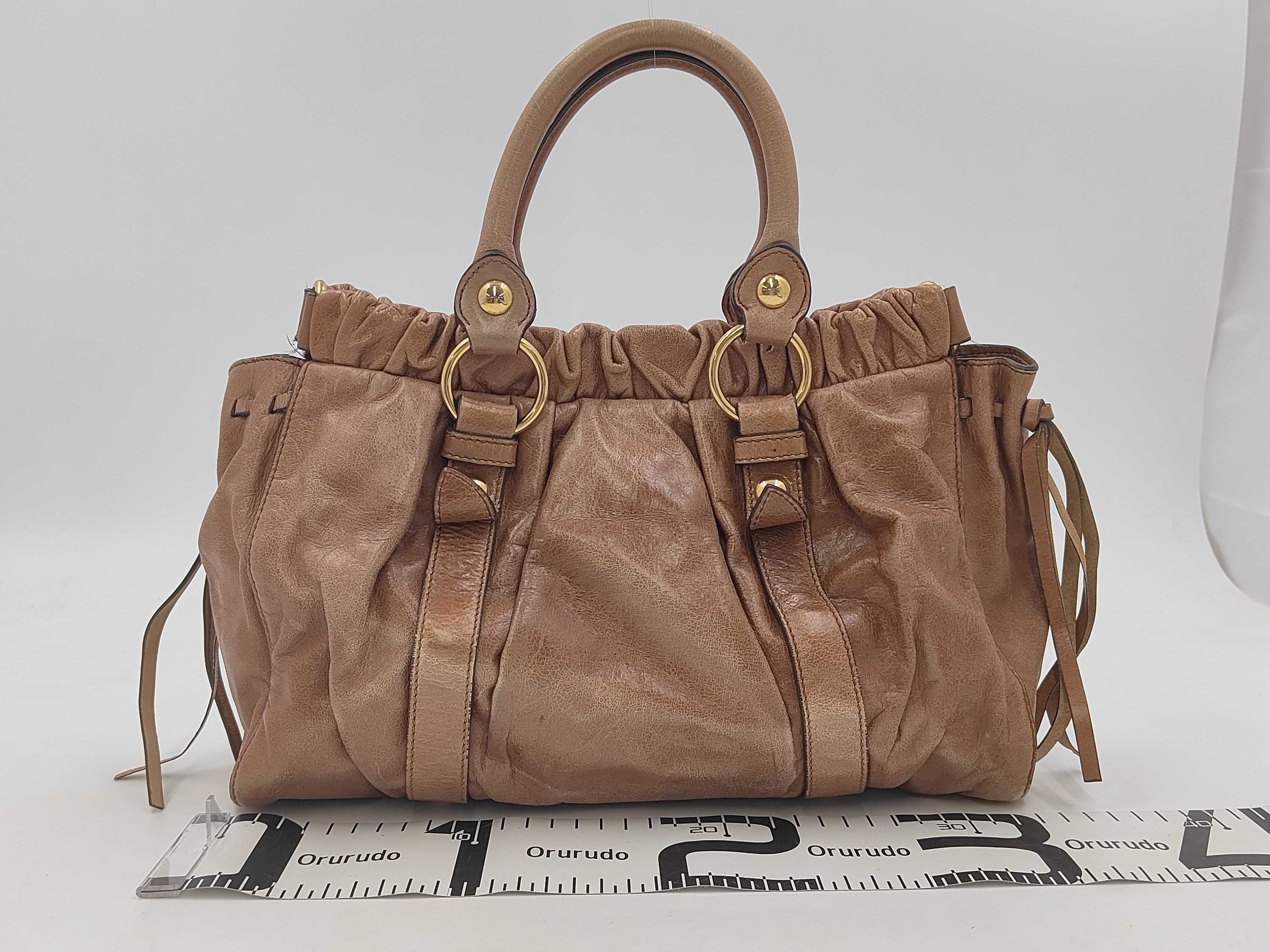 Vitello Luxe Brown 2-Way Handbag with Shoulder Strap (Shoulder Bag/Handbag) — view 2