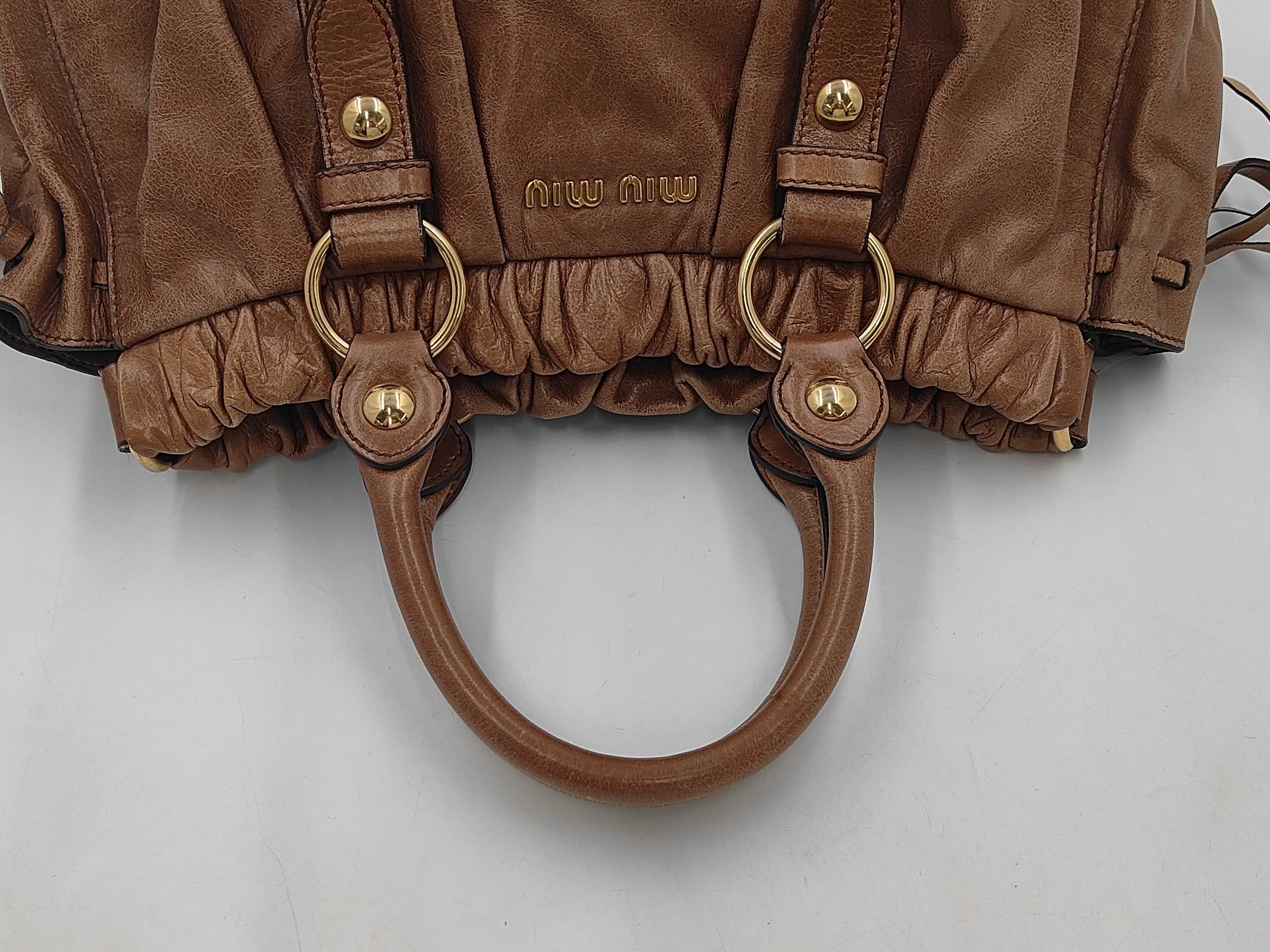 Vitello Luxe Brown 2-Way Handbag with Shoulder Strap (Shoulder Bag/Handbag) — view 3