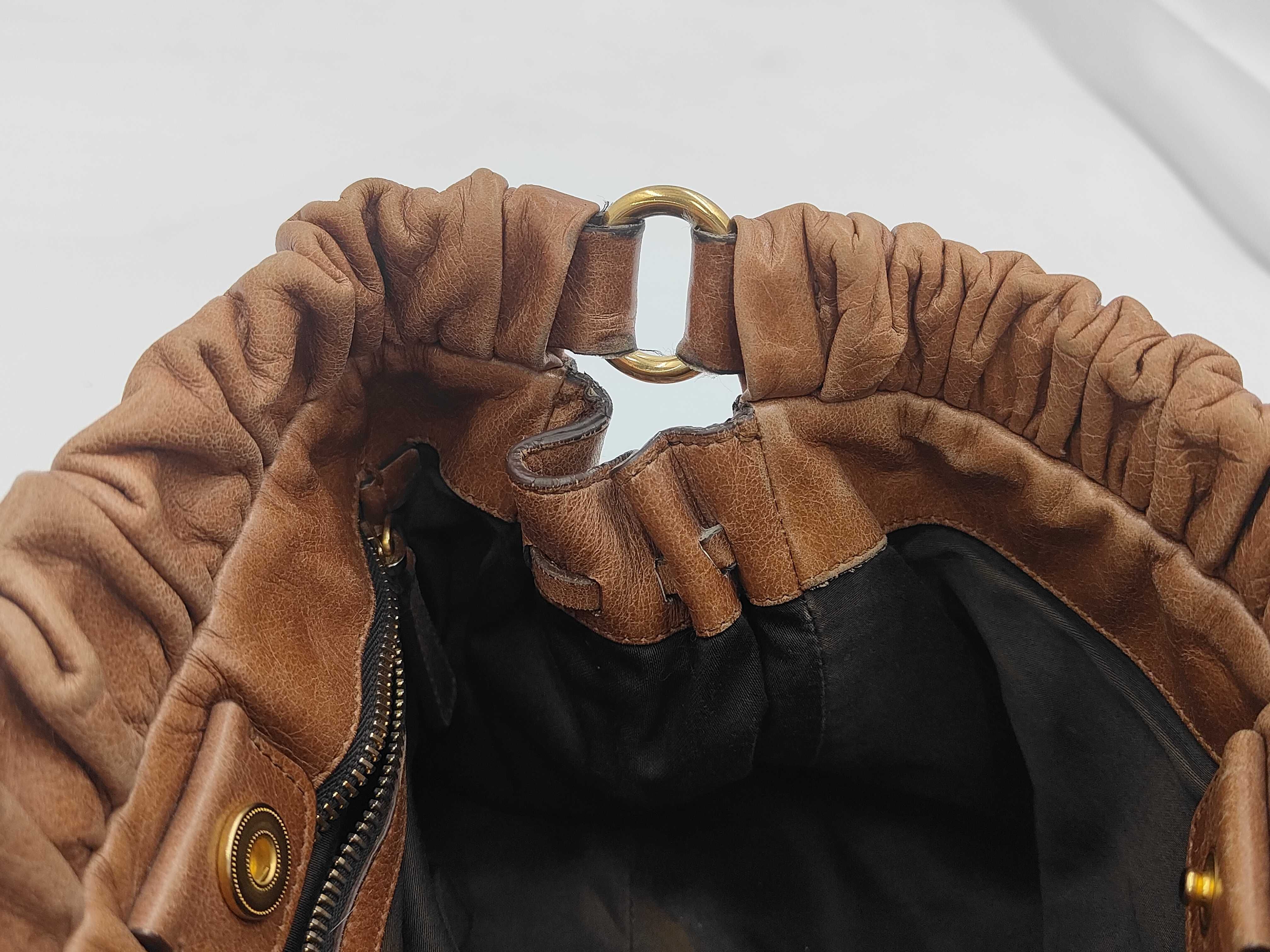 Vitello Luxe Brown 2-Way Handbag with Shoulder Strap (Shoulder Bag/Handbag) — view 9