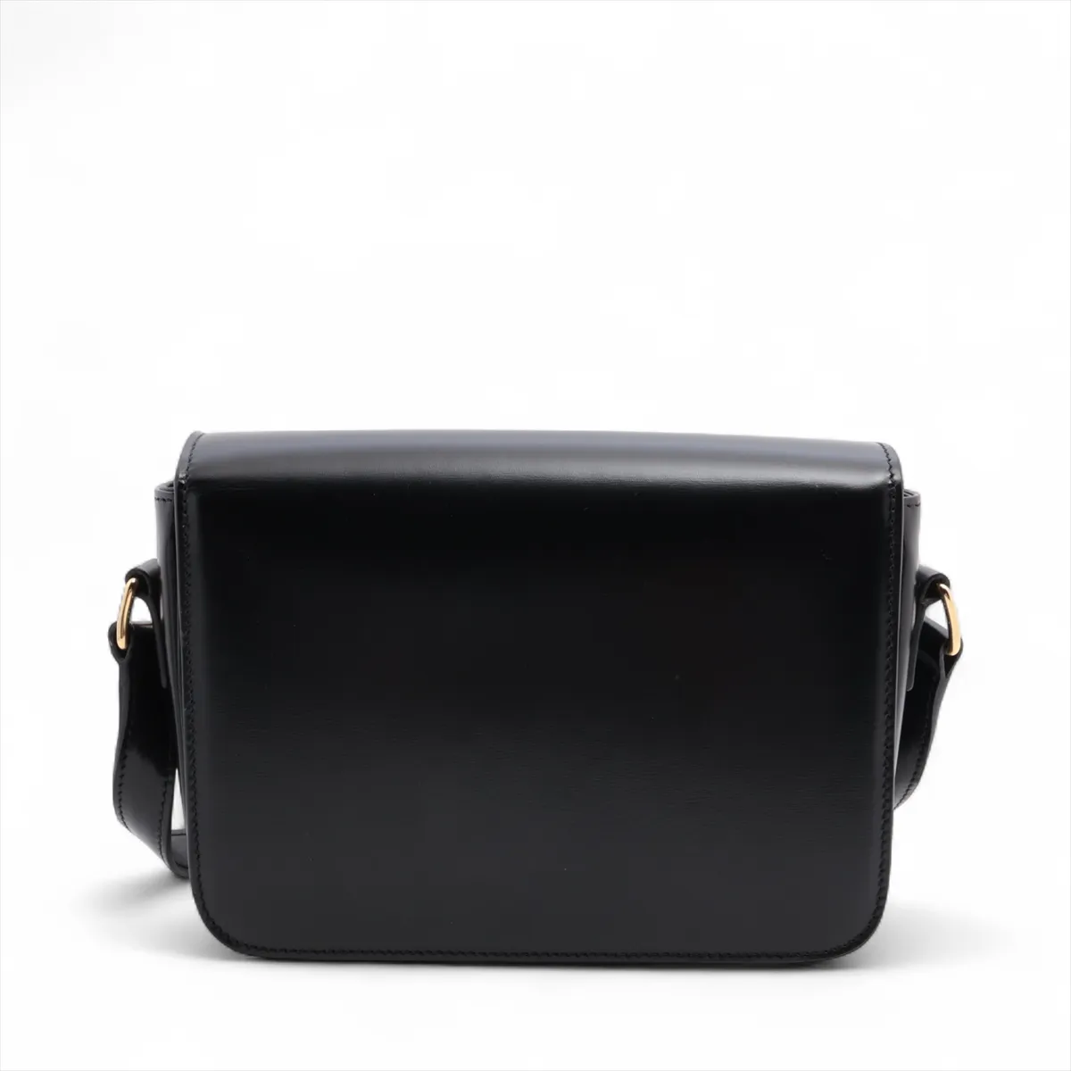 Triomphe Teen Leather Shoulder Bag Black — view 2