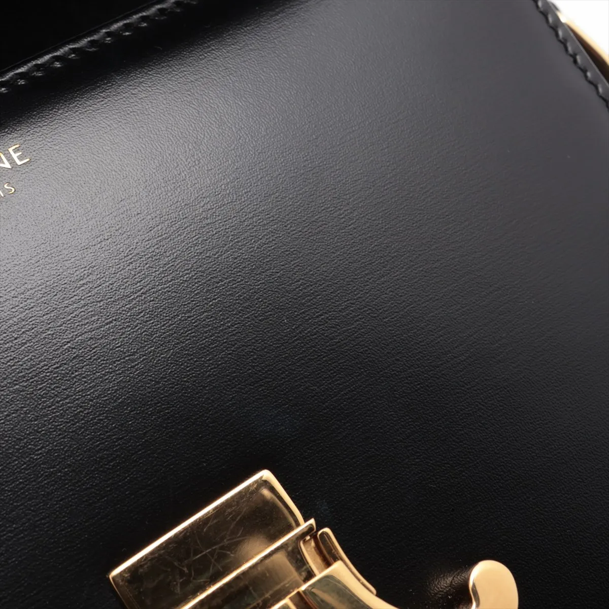 Triomphe Teen Leather Shoulder Bag Black — view 13