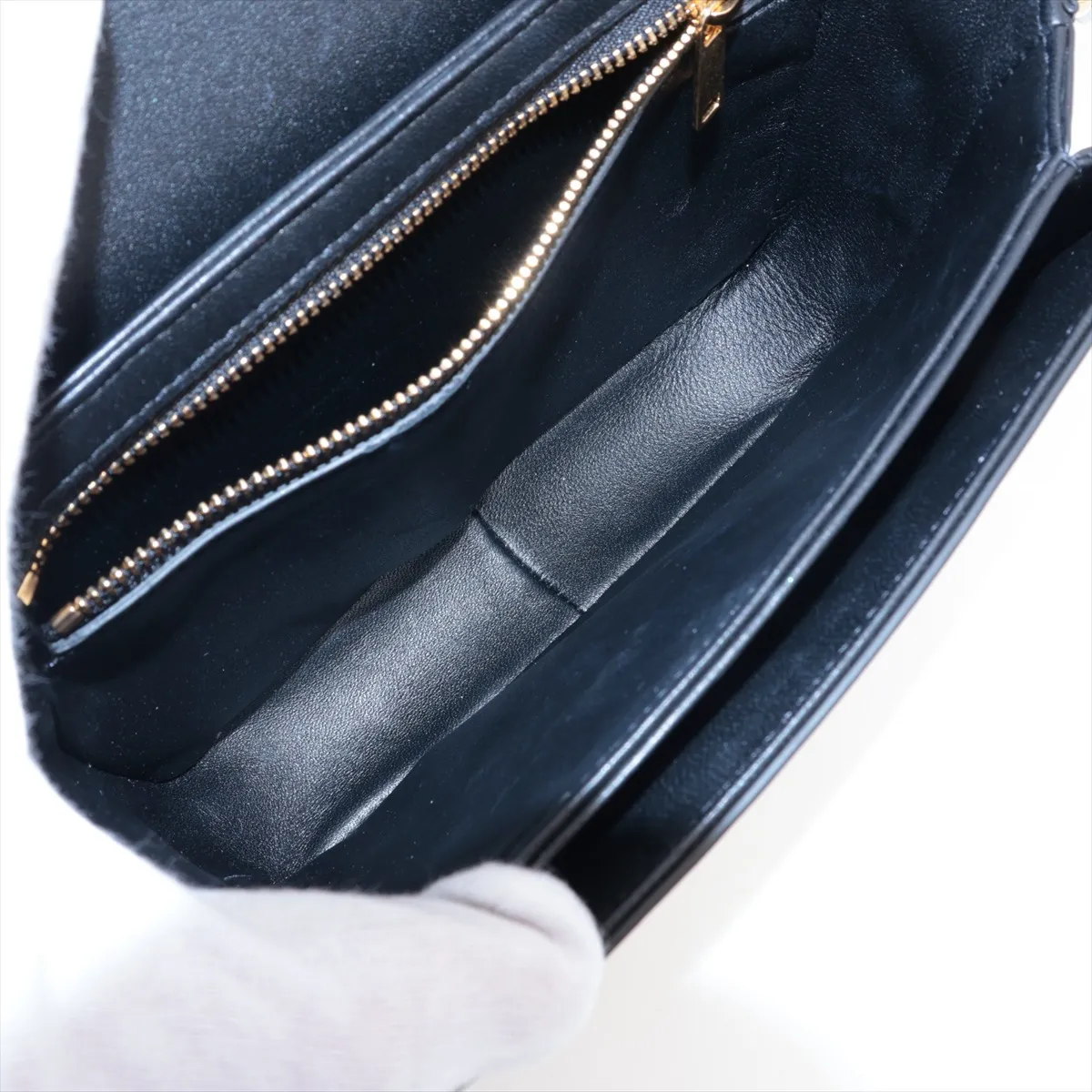 Triomphe Teen Leather Shoulder Bag Black — view 6